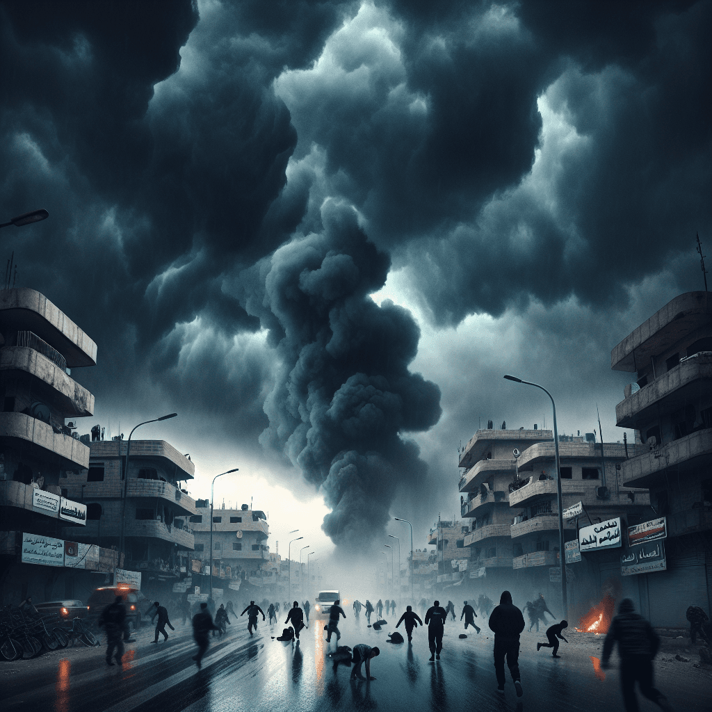 Intense clashes in a Syrian town with smoke and armed forces