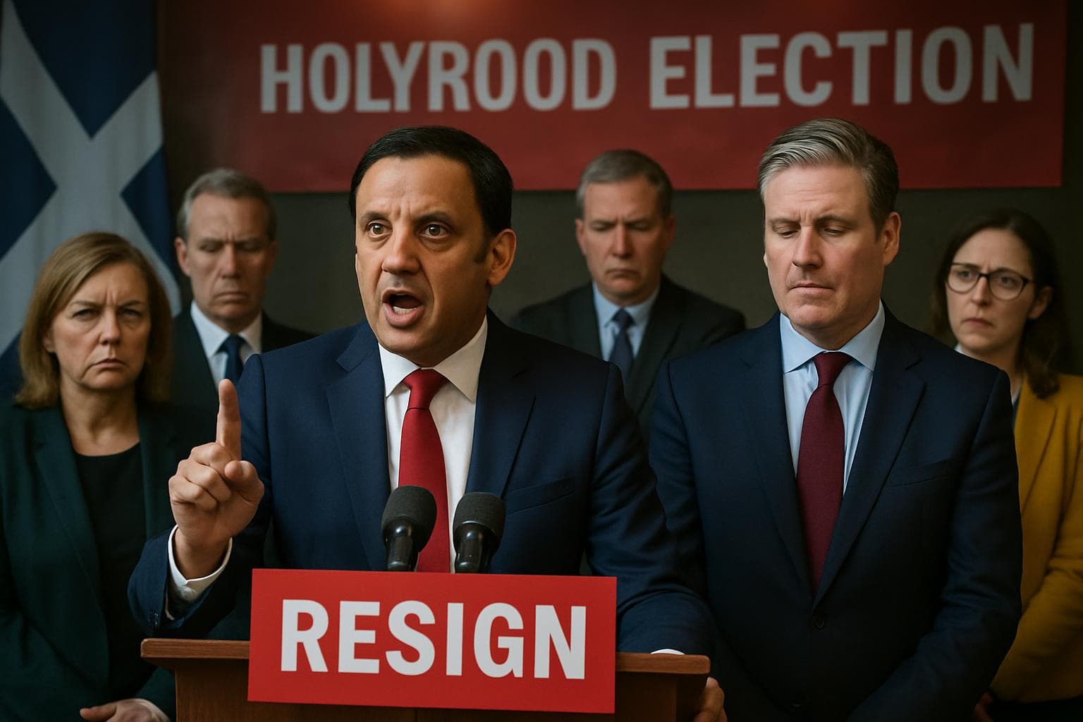 Anas Sarwar demands Keir Starmer's resignation at press conference