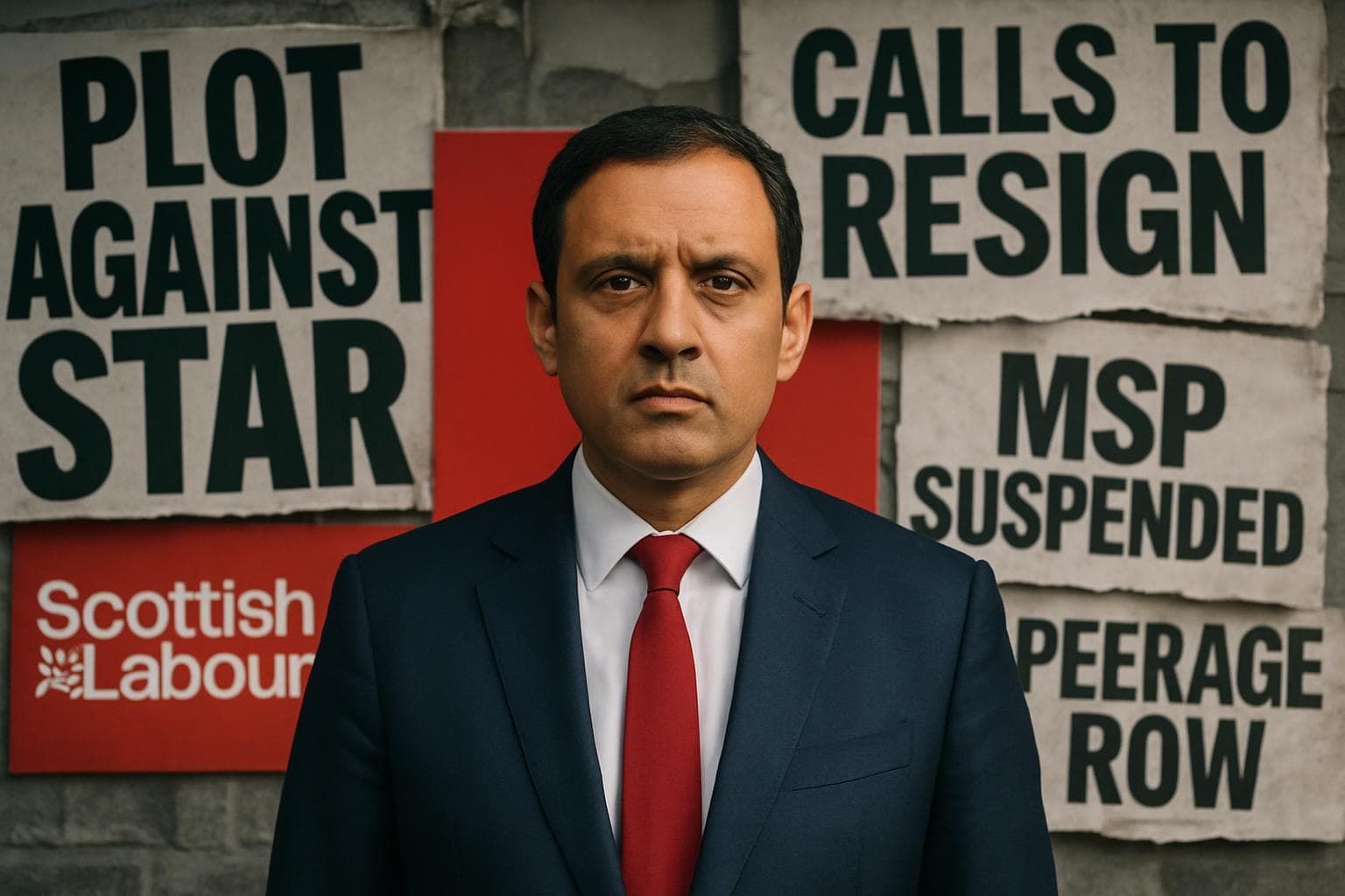 Anas Sarwar standing against a political backdrop