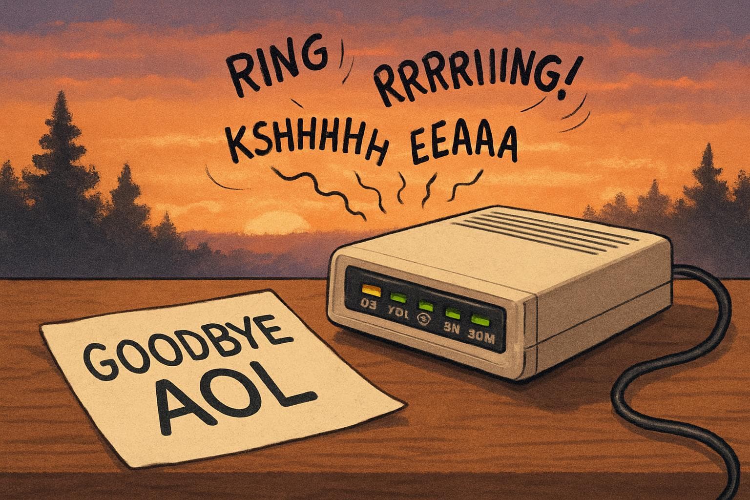 AOL dial-up modem symbolizing the end of an era