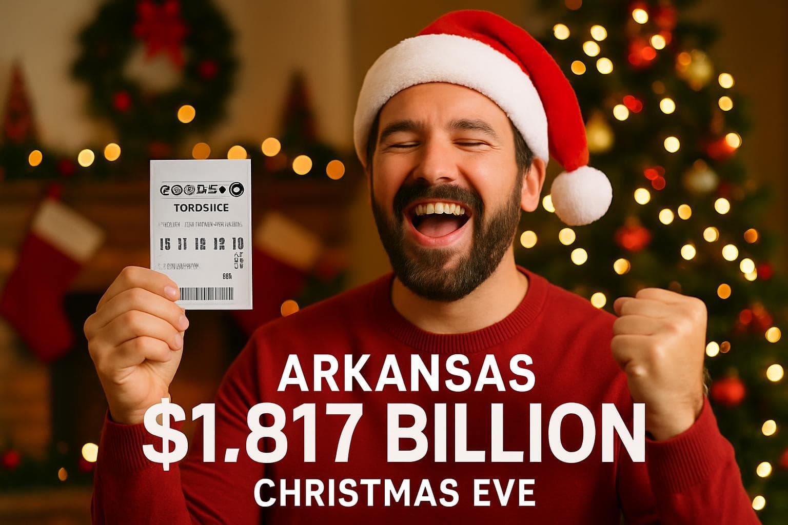 Arkansas resident holding winning Powerball ticket on Christmas Eve