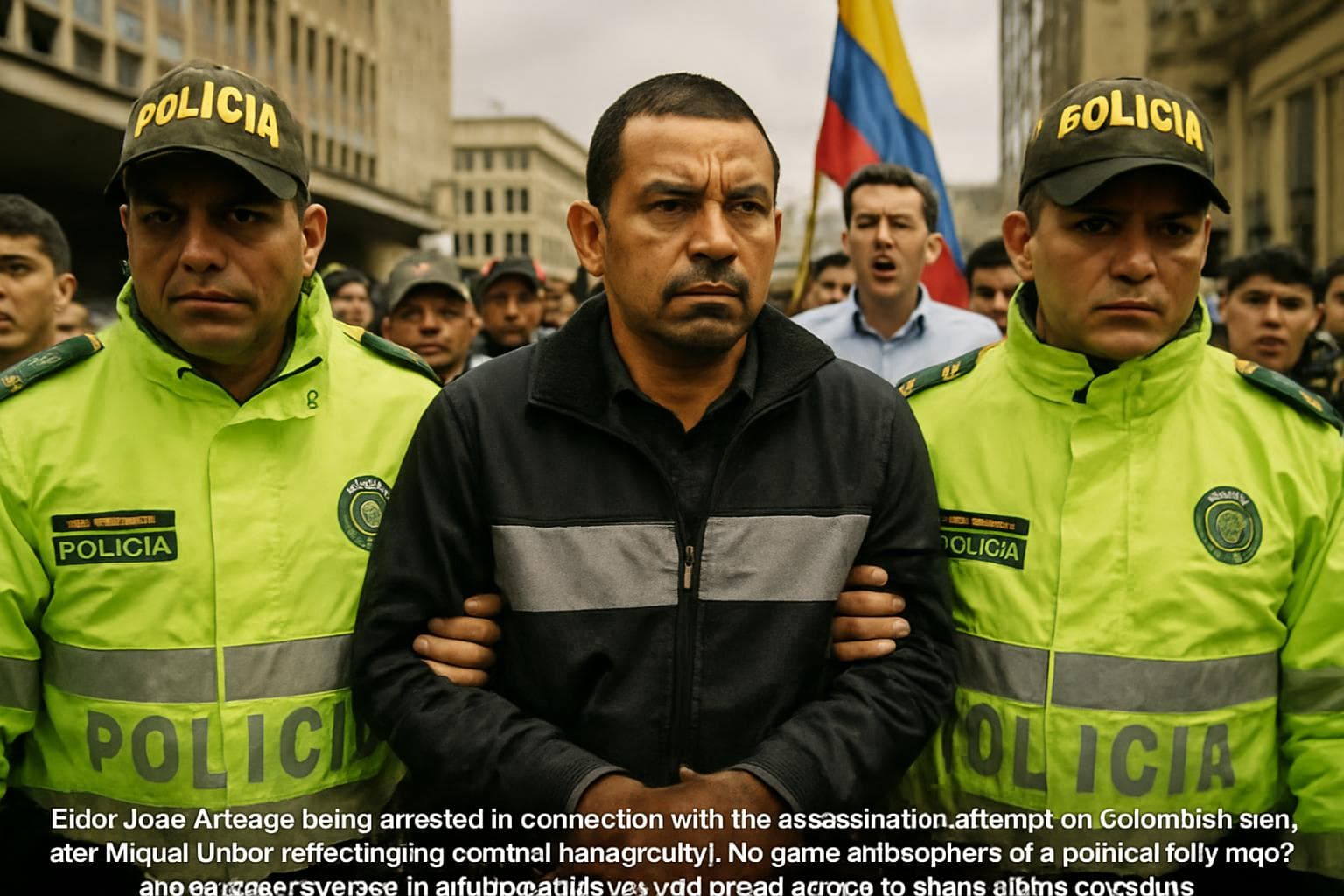 Elder José Arteaga being arrested in Bogotá