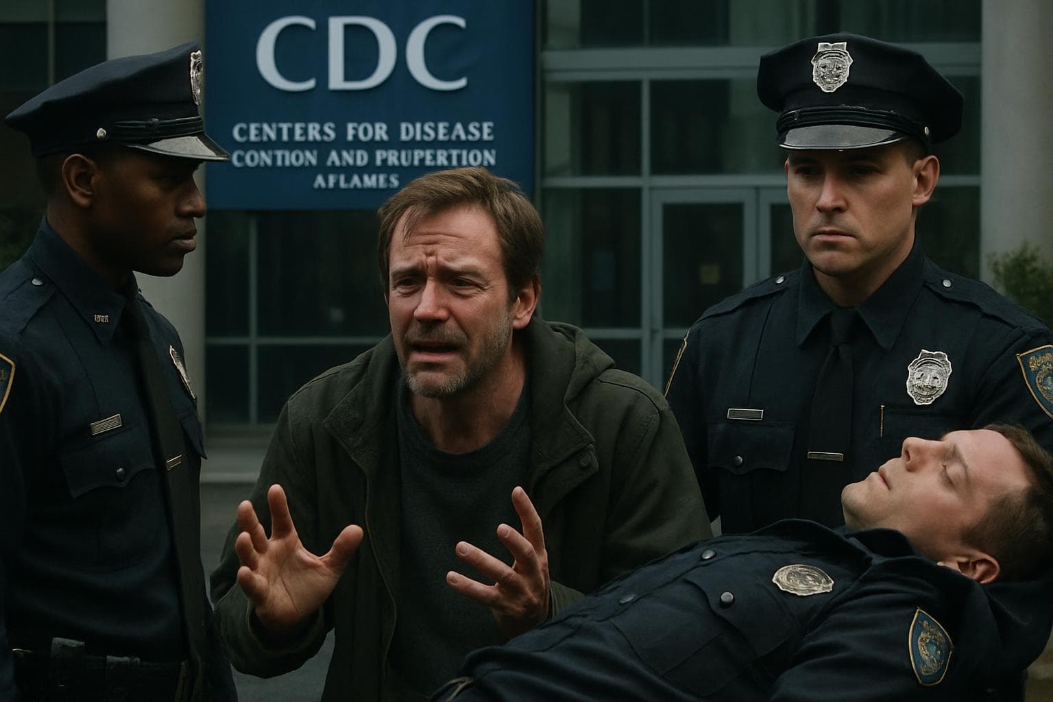 Tense confrontation at Atlanta CDC with distraught man