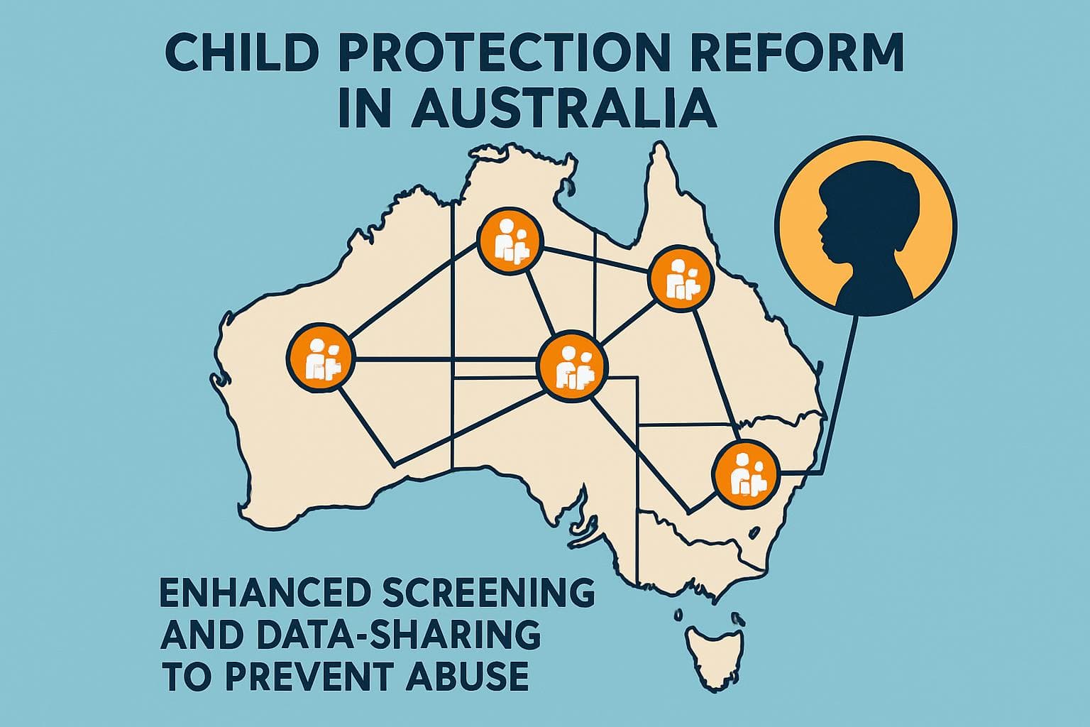 Map of Australia with interconnected childcare authorities