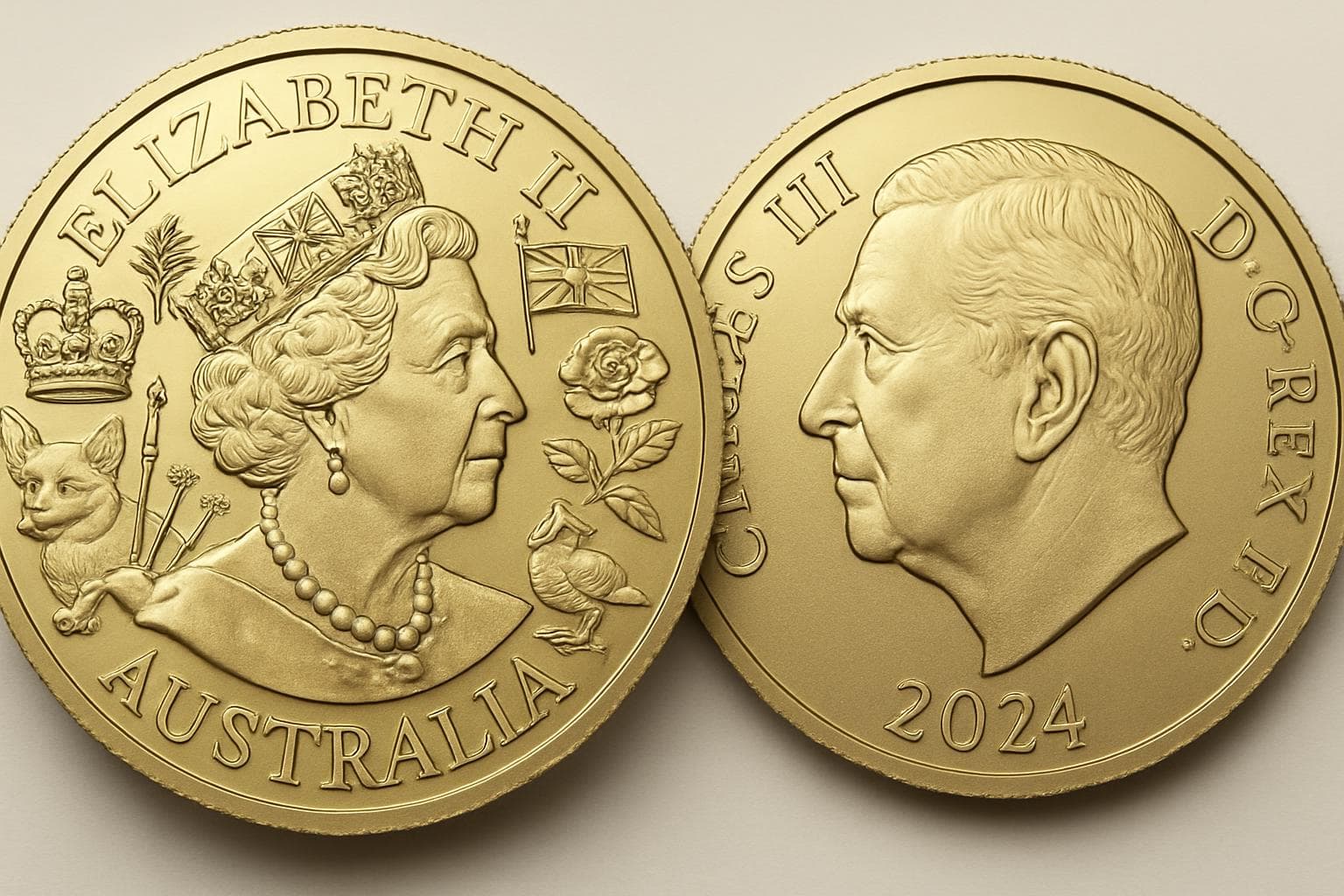 Commemorative Australian coin with Queen Elizabeth II portrait