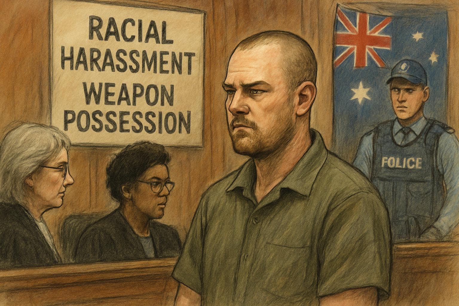 Australian man in courtroom facing charges