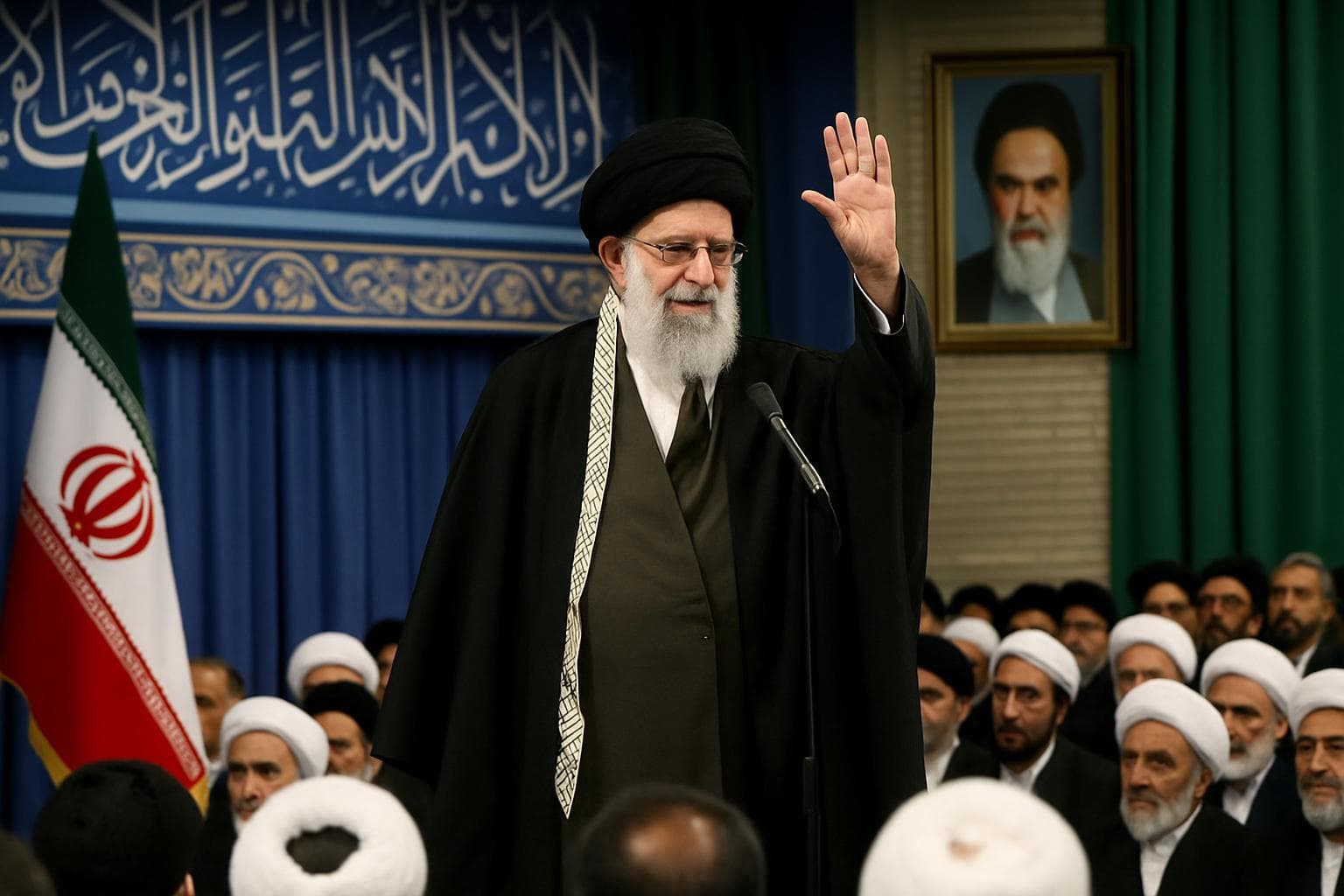 Ayatollah Ali Khamenei at a religious event in Tehran