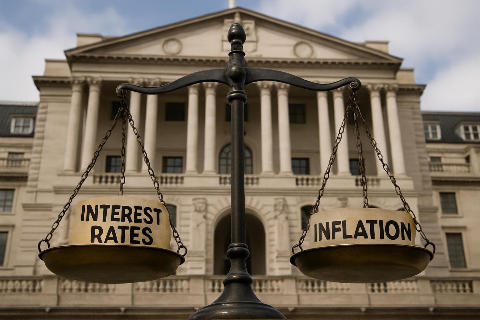 Scale balancing interest rates and inflation with Bank of England