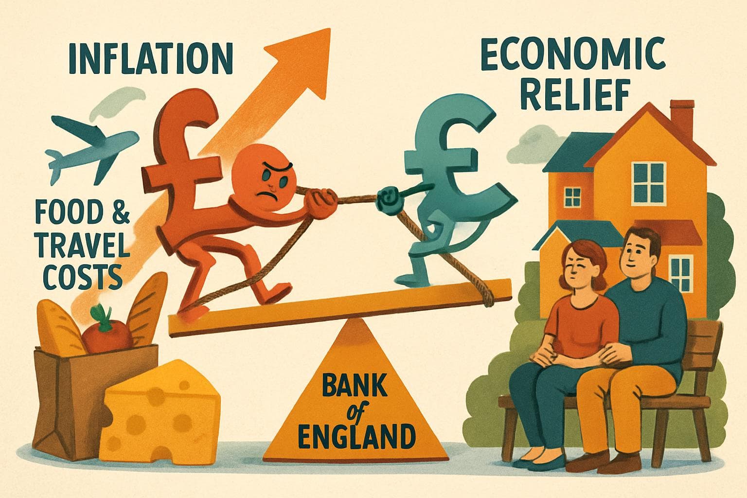 Seesaw balancing inflation costs and economic relief