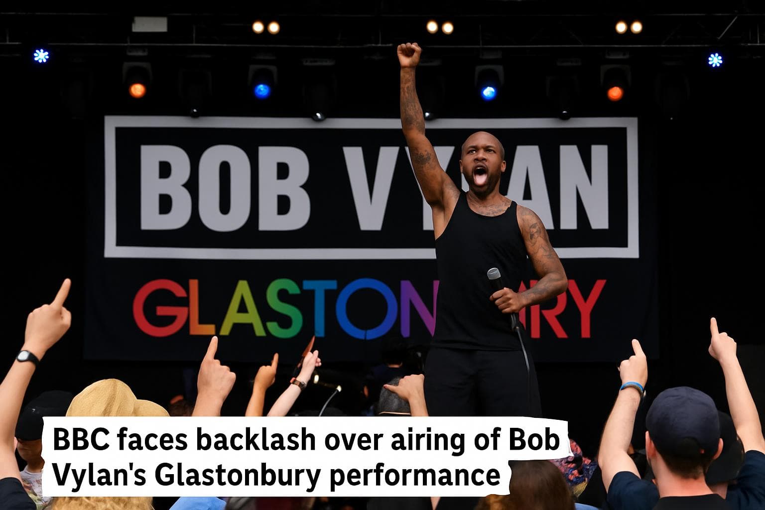 Bob Vylan performing at Glastonbury on BBC broadcast