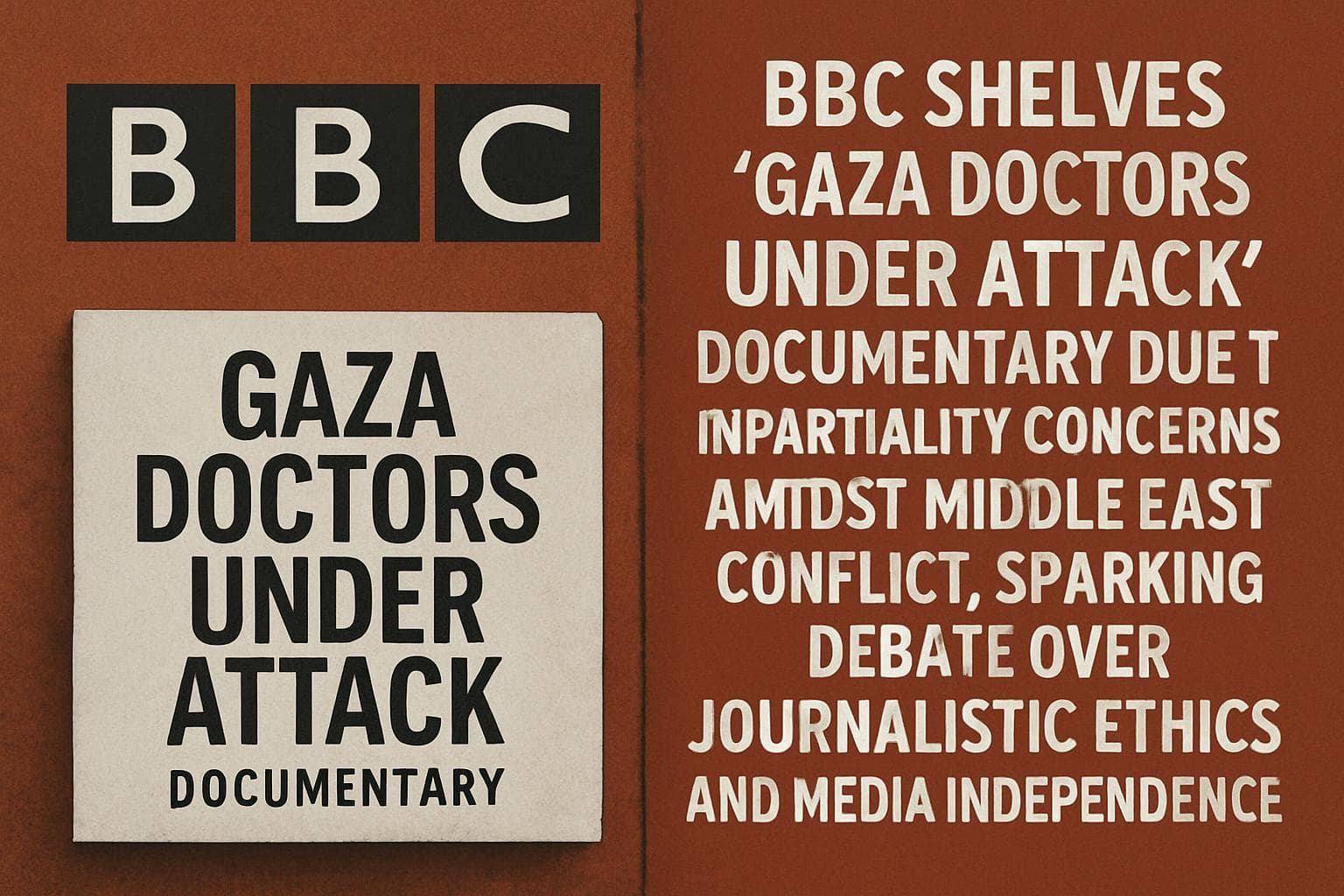 BBC logo with text about Gaza documentary controversy
