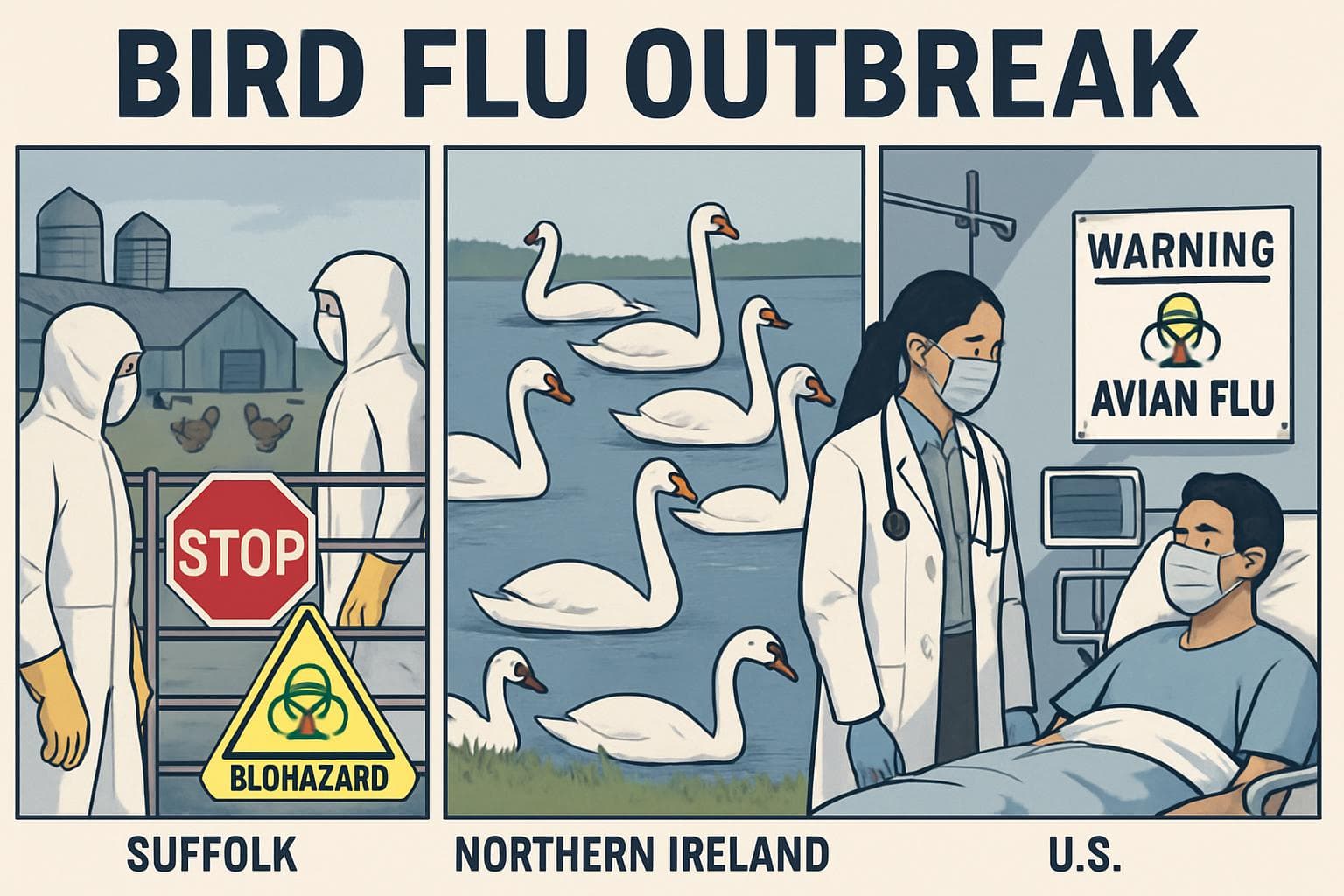 Biohazard zones around farms and swans in Northern Ireland