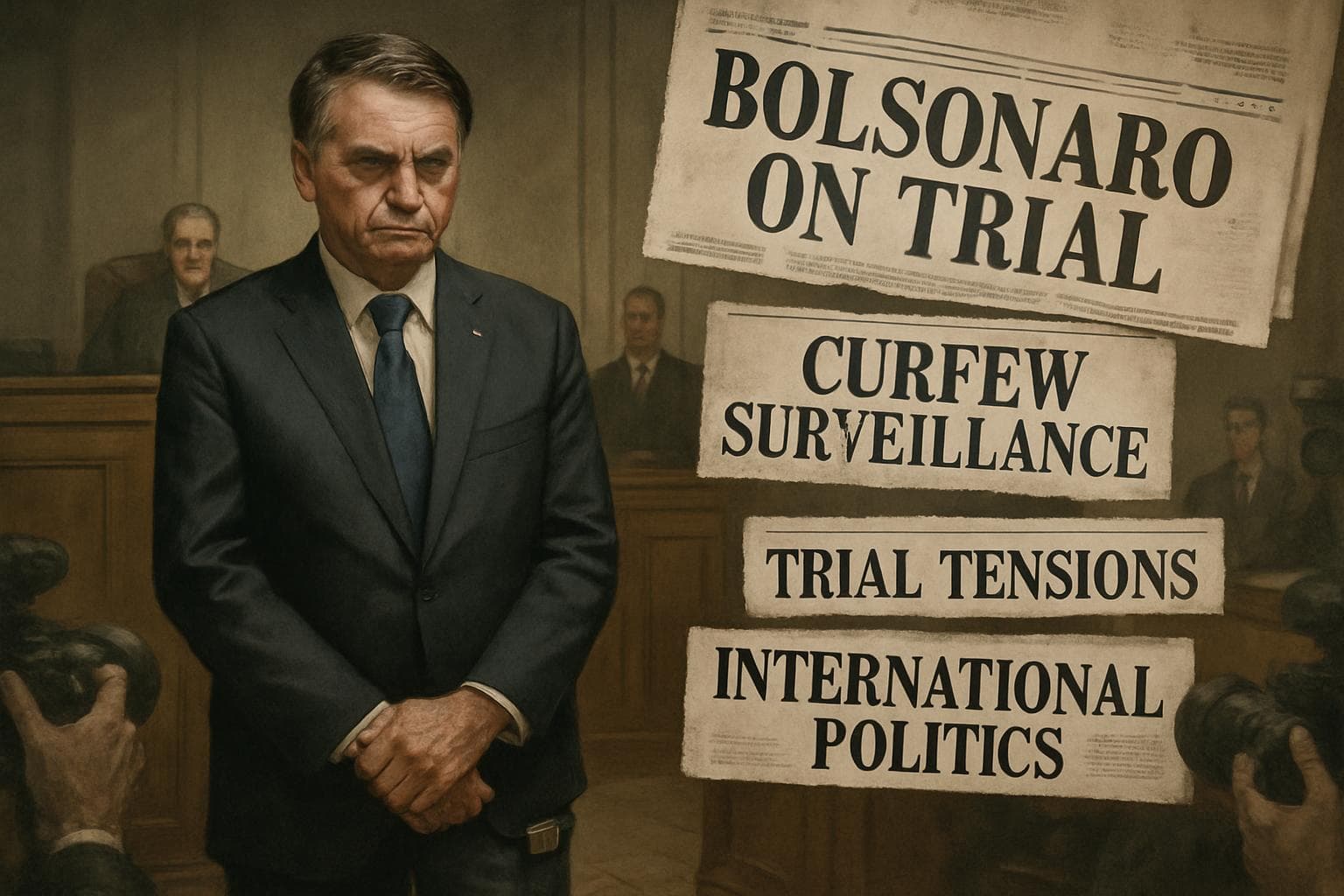 Former Brazilian President Bolsonaro in courtroom with ankle tag