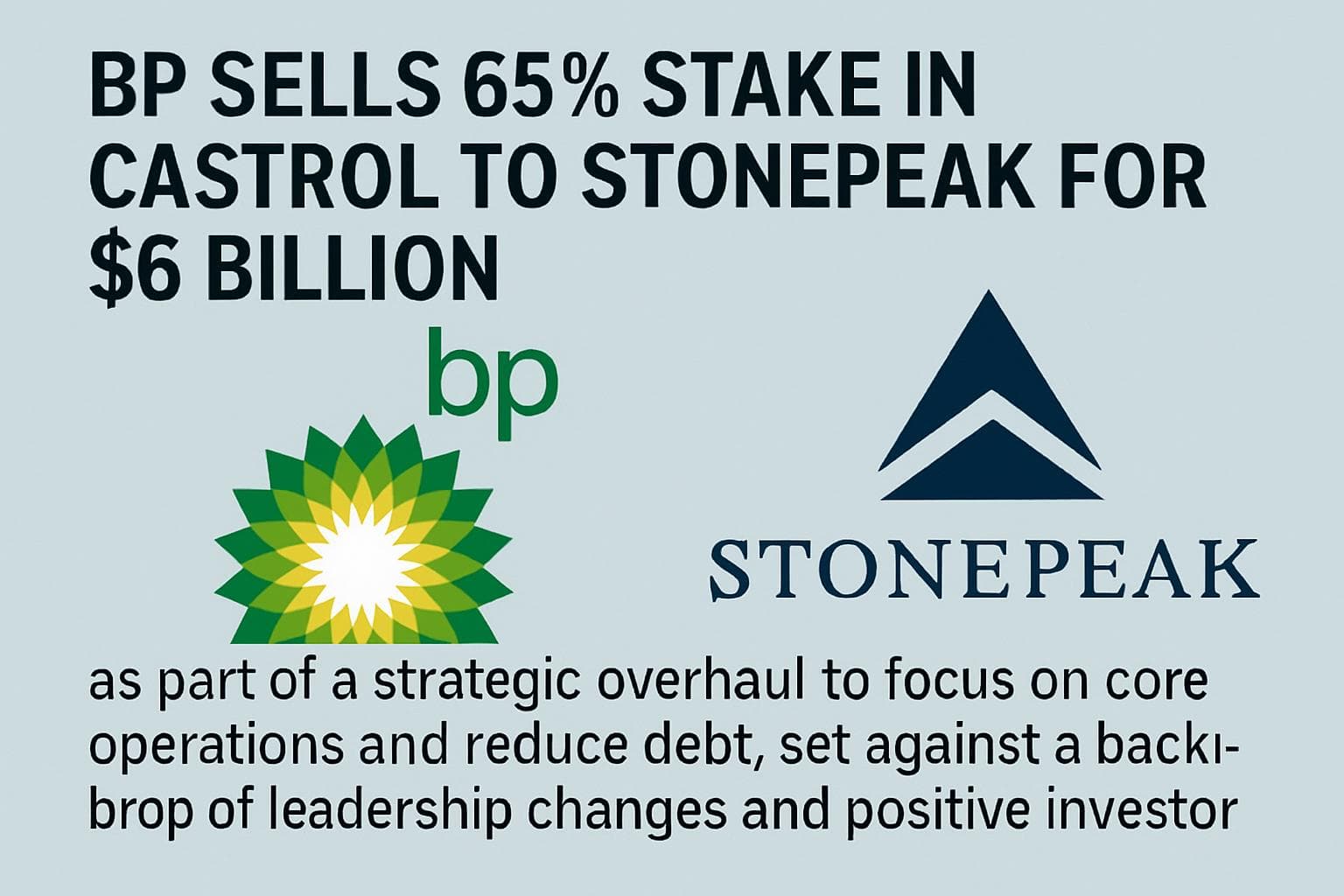 BP headquarters with Castrol and Stonepeak logos