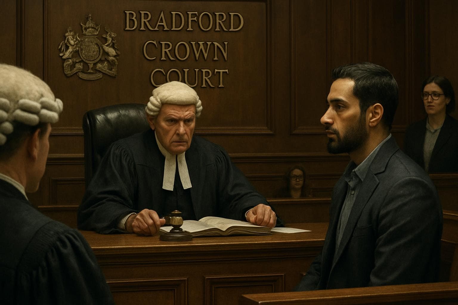 Judge delivering life sentence in Bradford Crown Court