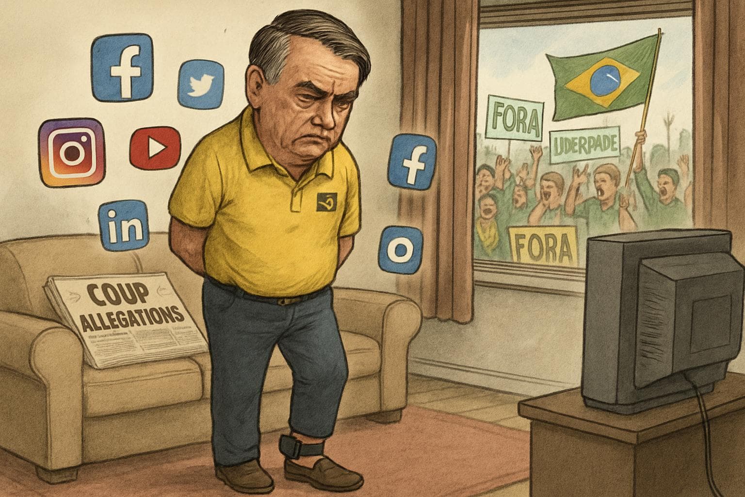 Former Brazilian president under house arrest with ankle monitor