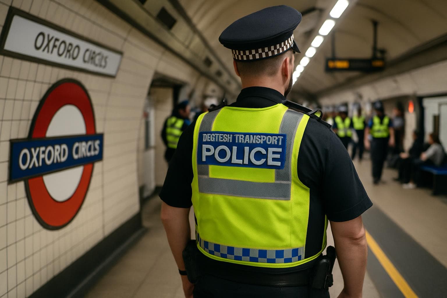 British Transport Police officer at Oxford Circus station