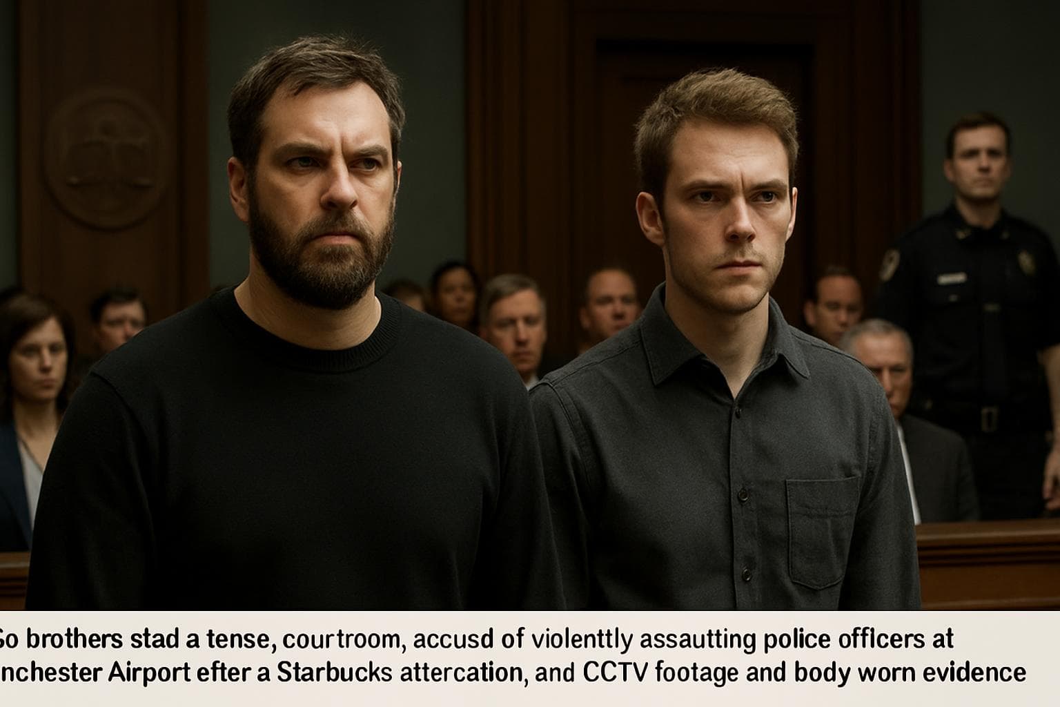 Two brothers in a courtroom accused of assaulting police