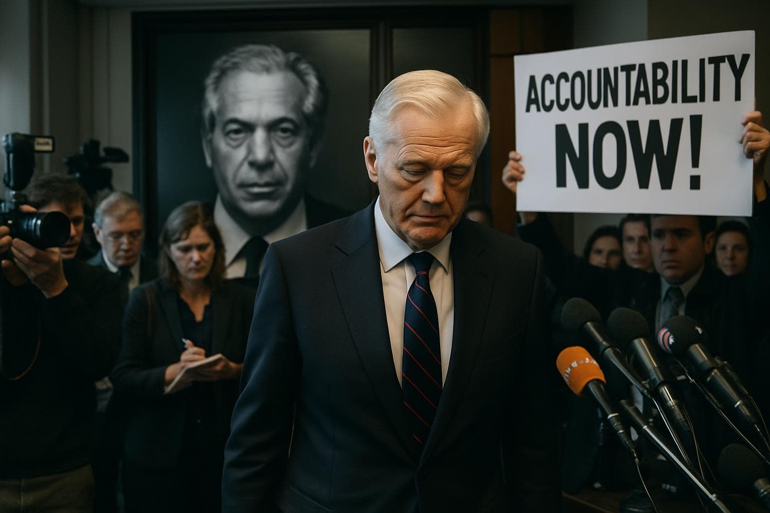 Businessman resigning amid media scrutiny and controversy