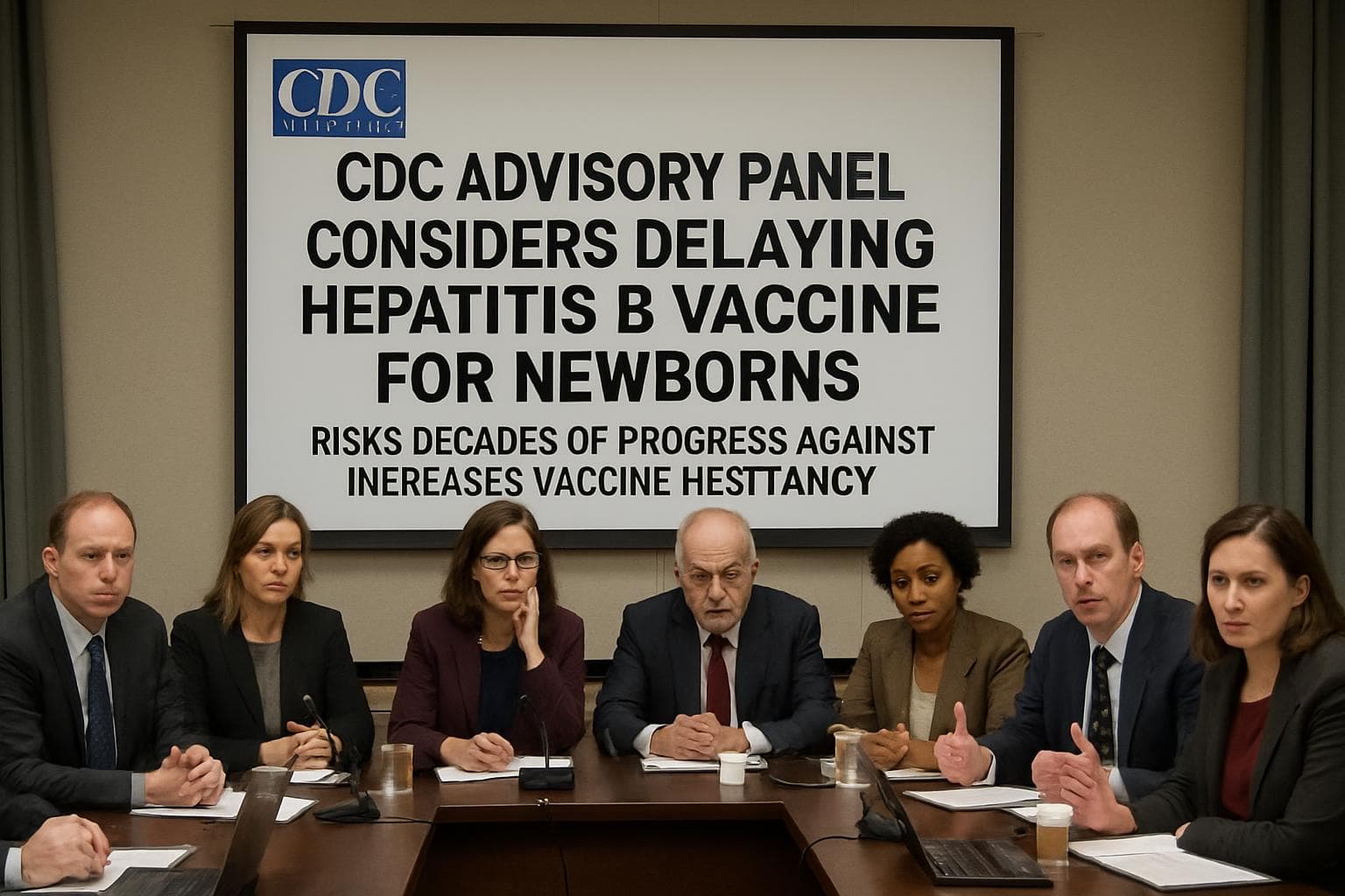 CDC advisory panel discussing hepatitis B vaccine for newborns