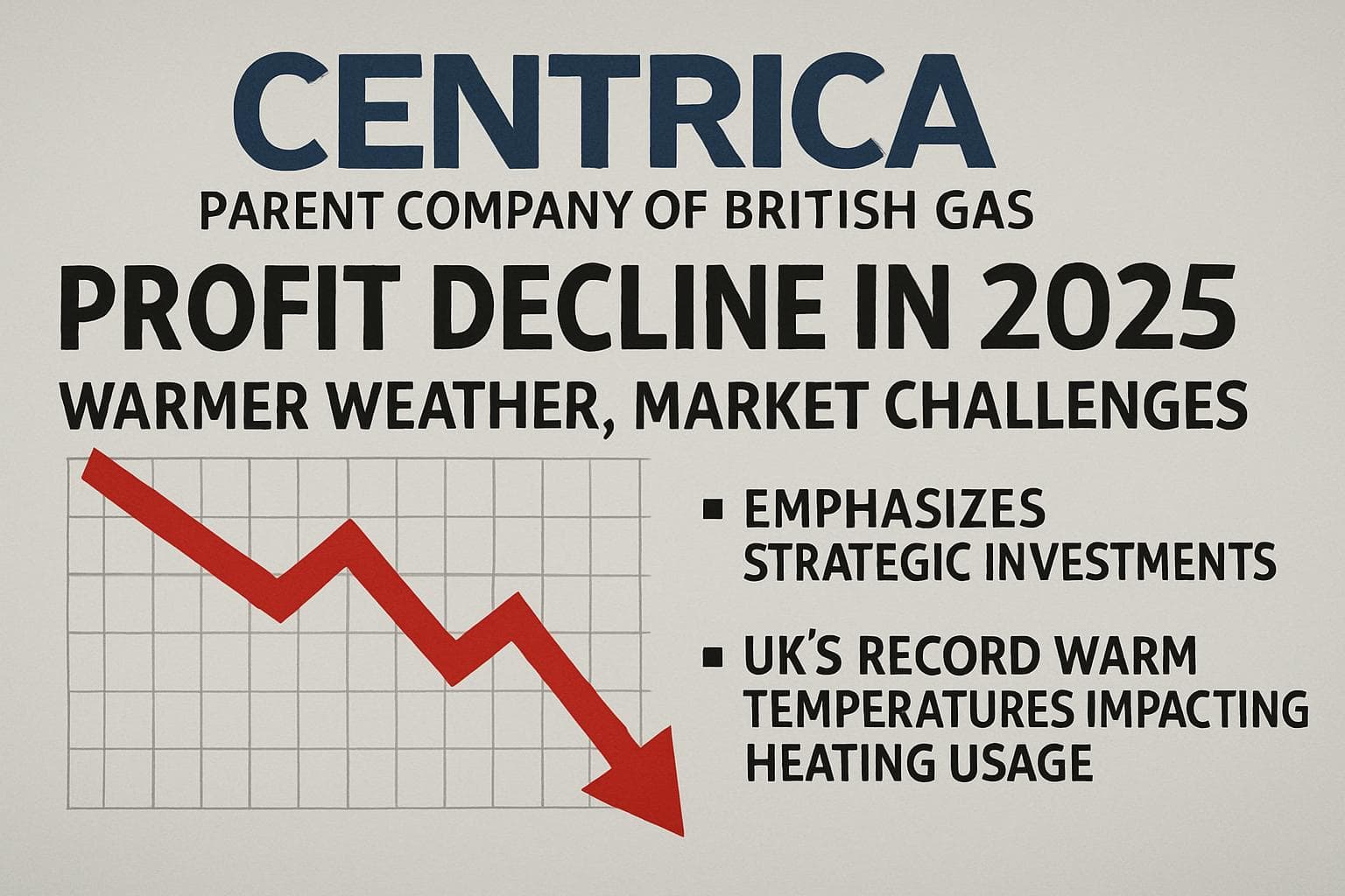 Centrica headquarters with downward profit graph overlay