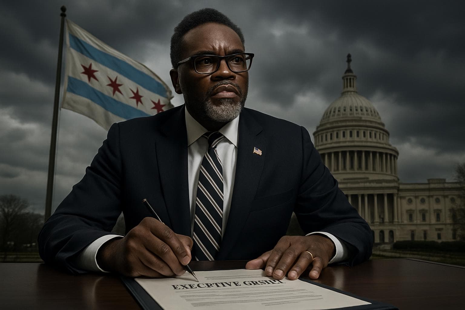 Chicago Mayor Brandon Johnson signing executive order