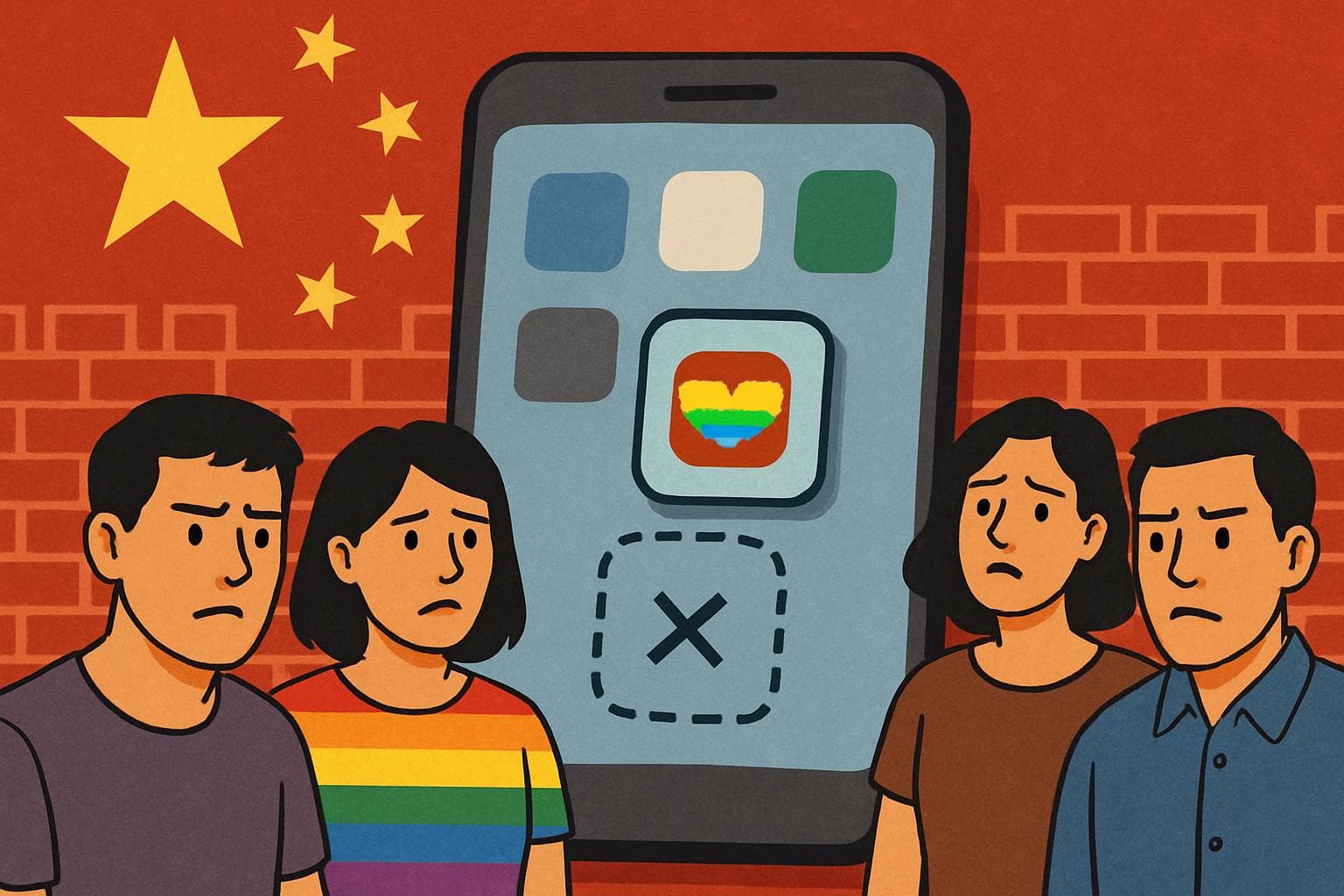 Removed gay dating app icon on phone screen in China