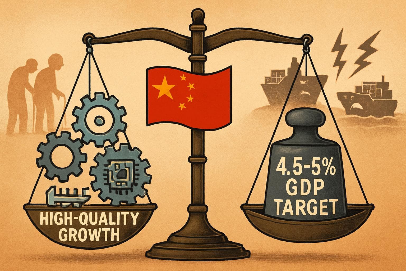 Balancing scale with gears and GDP target weights