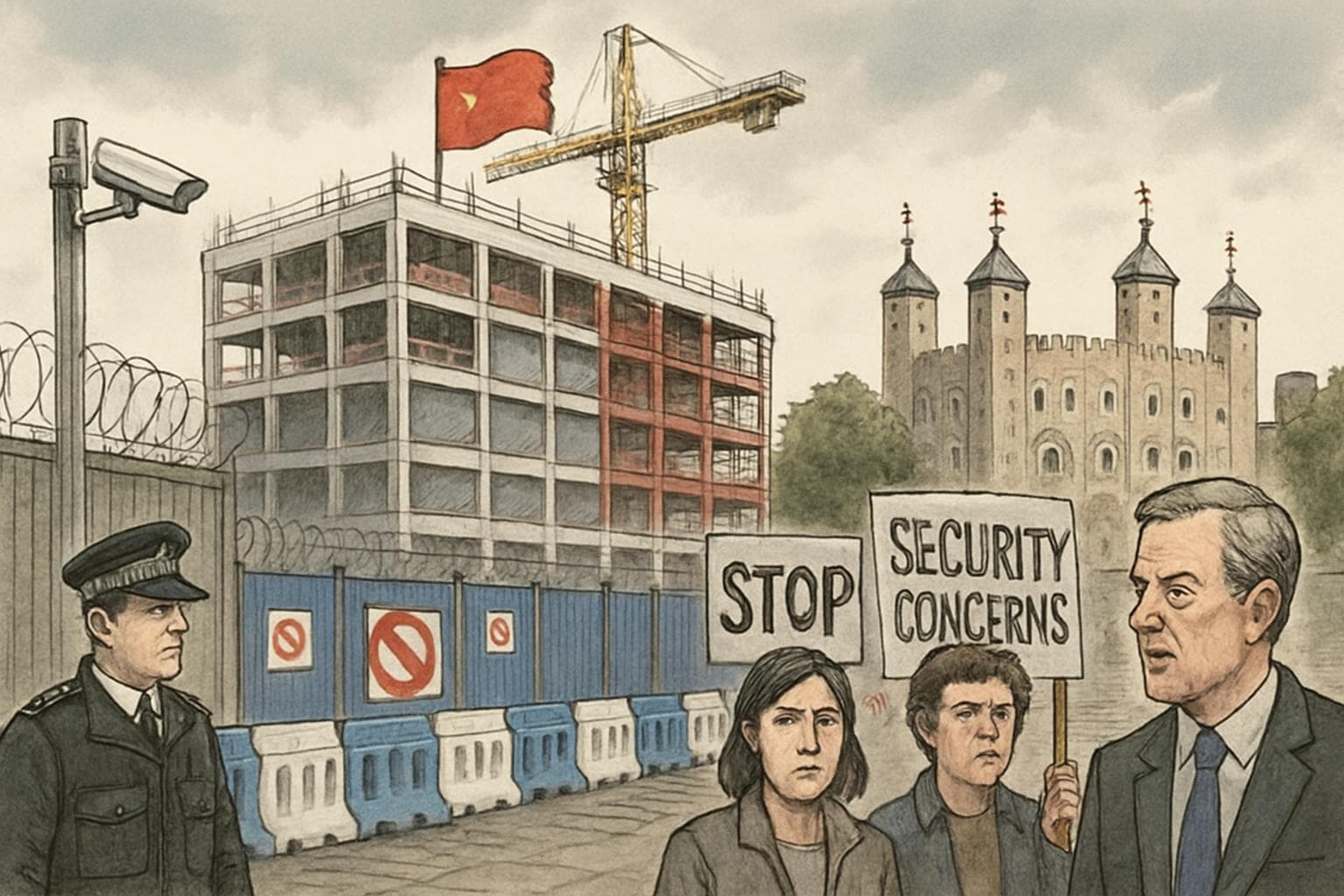 Chinese embassy construction near Tower of London