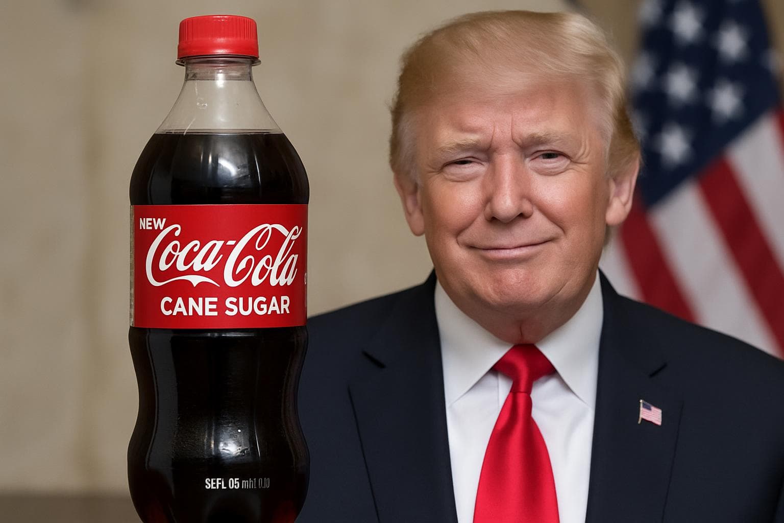 Coca-Cola bottle featuring new cane sugar formula