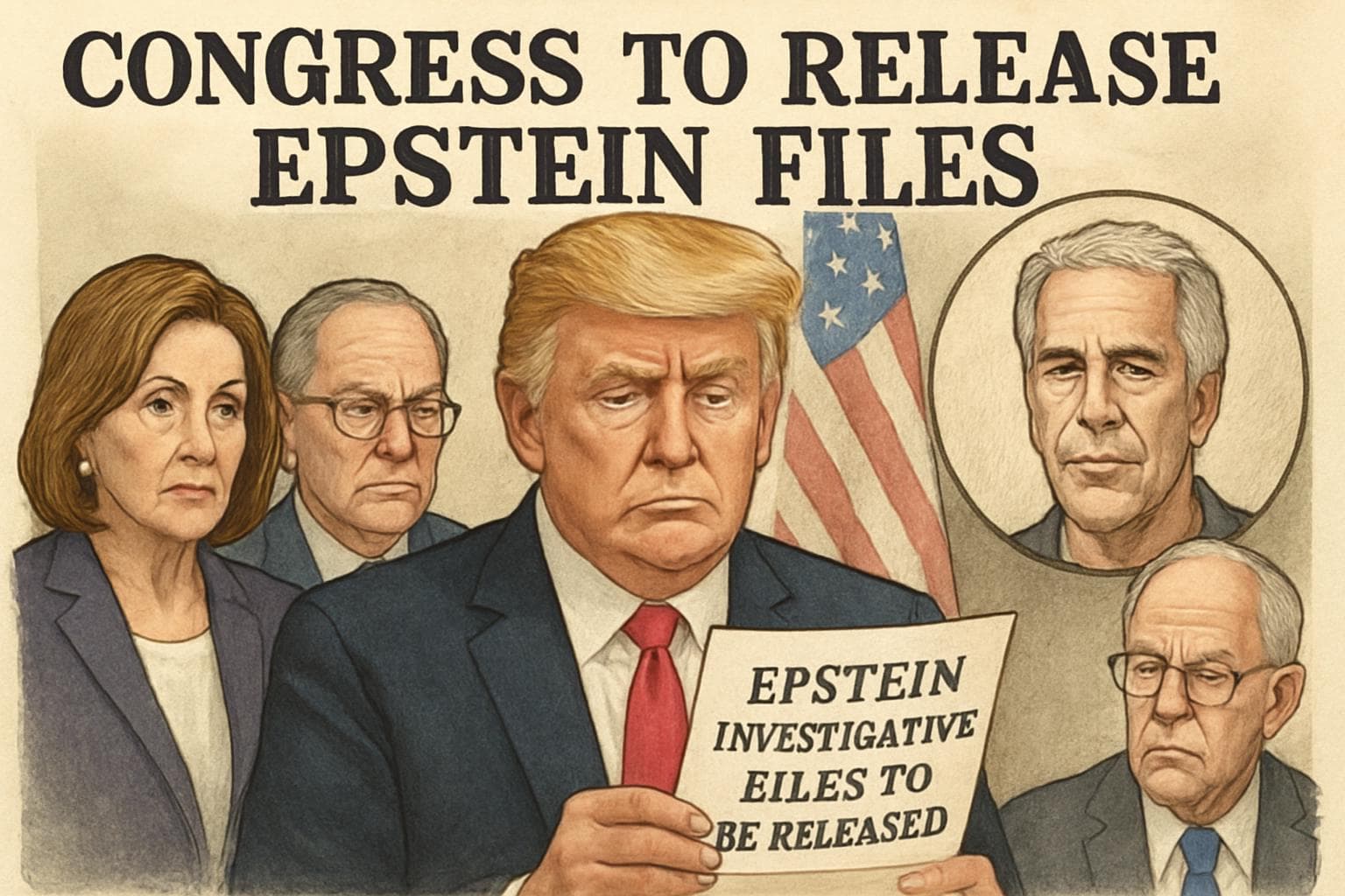 US Congress building with Jeffrey Epstein files