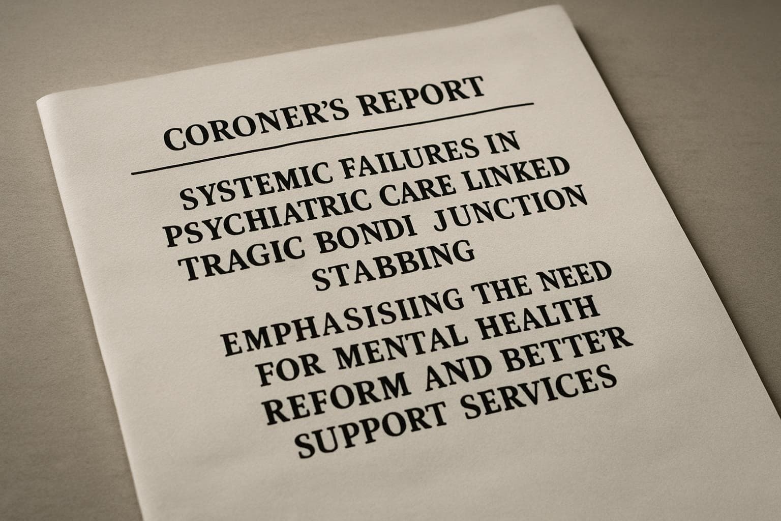 Coroner's report on psychiatric care failures in Bondi Junction