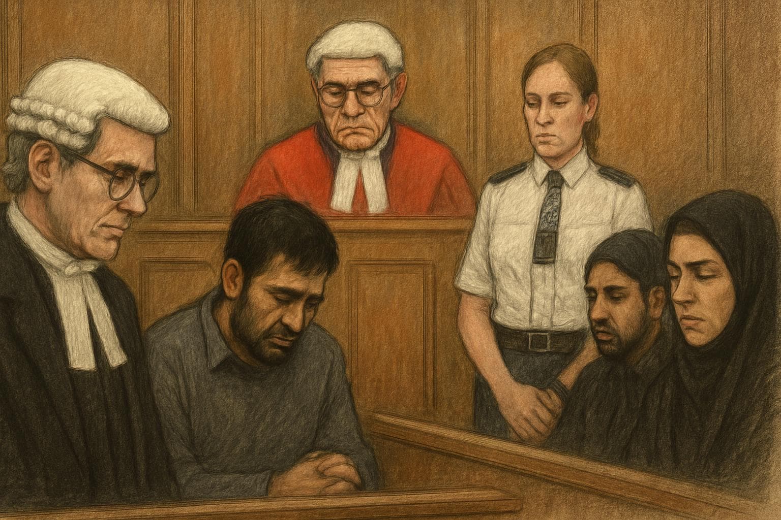 Courtroom scene with Habibur Masum during conviction
