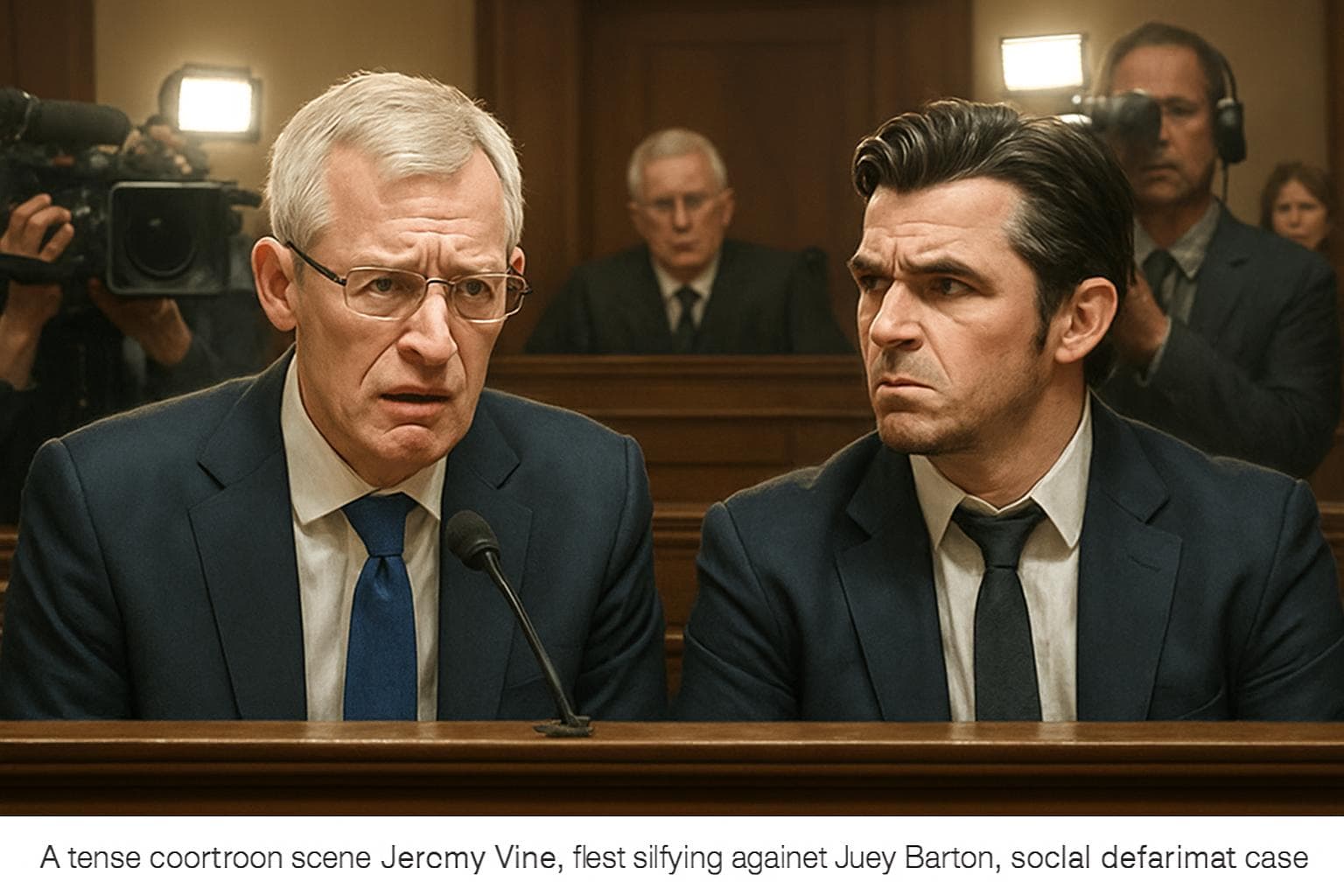 Jeremy Vine testifying against Joey Barton in courtroom