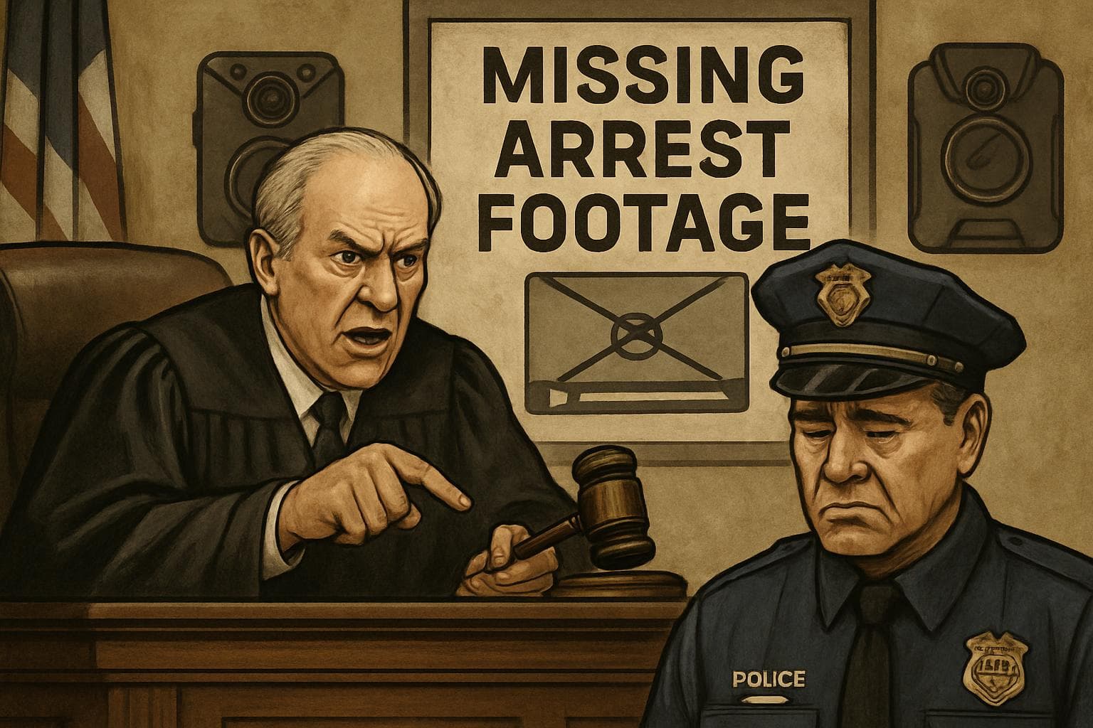 Judge delivering a ruling against a police chief in court