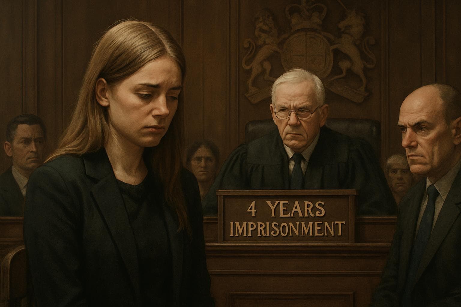 Judge sentencing young woman in courtroom for e-scooter accident