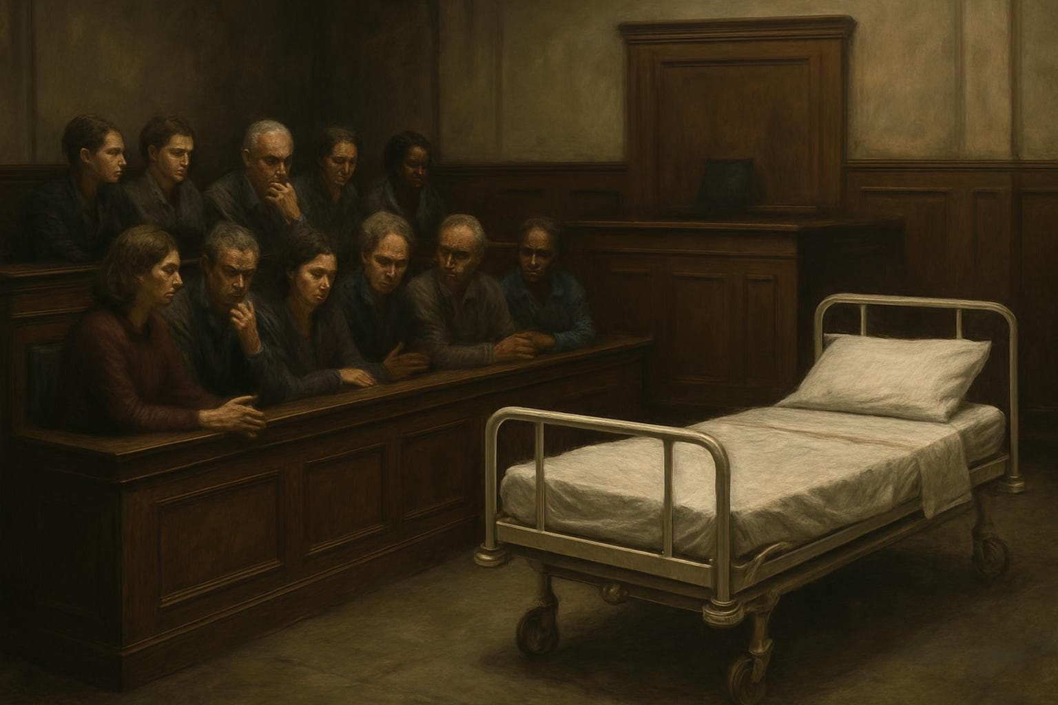 Jury in courtroom discussing mental health bed shortage