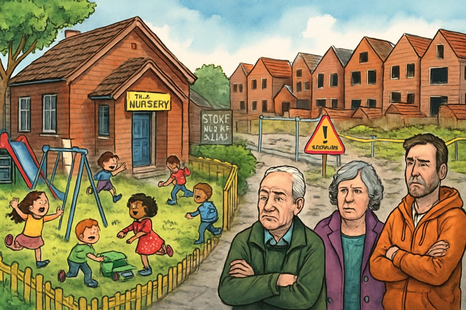 New nursery near Stoke Primary School with children playing