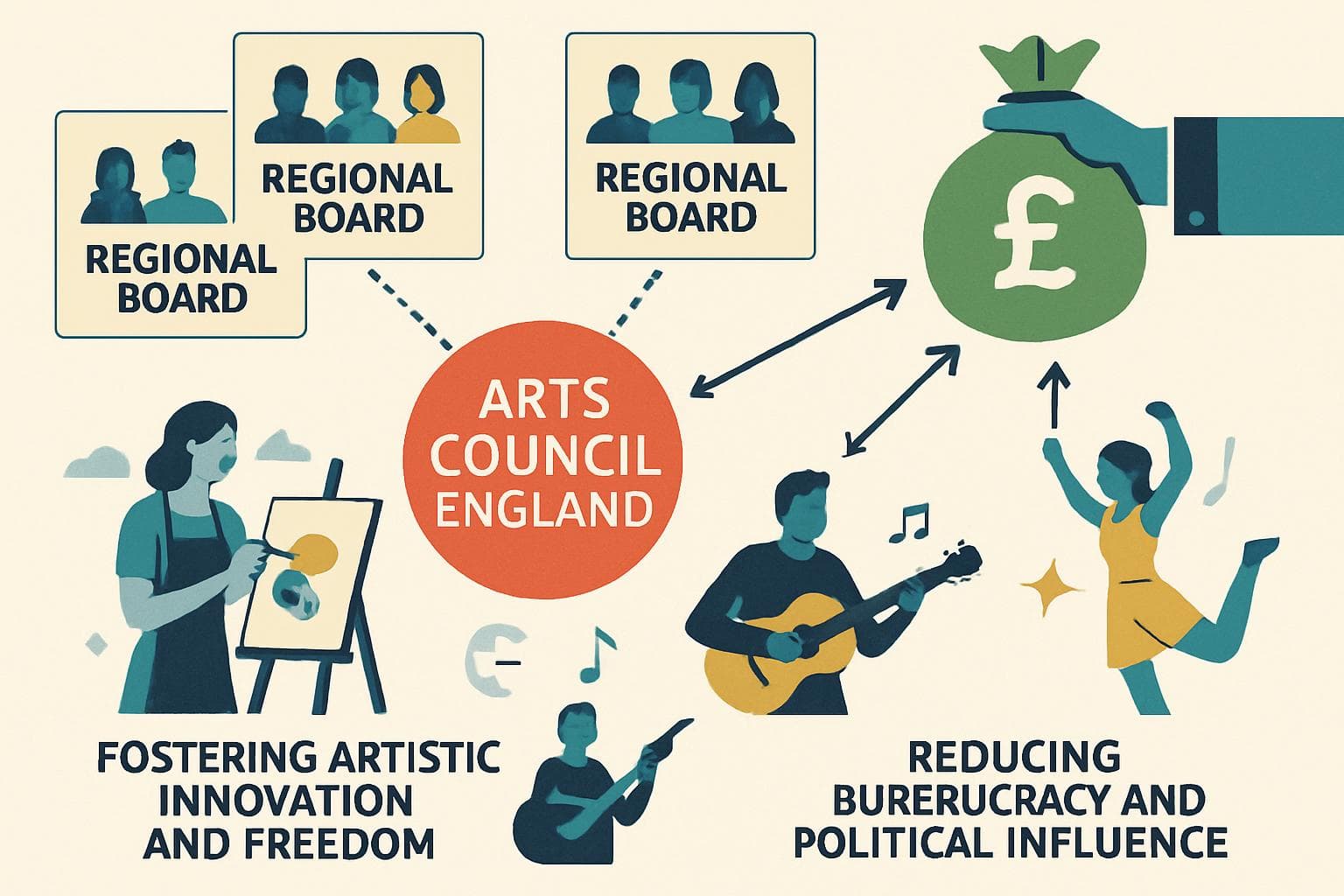 Decentralized Arts Council England with regional boards