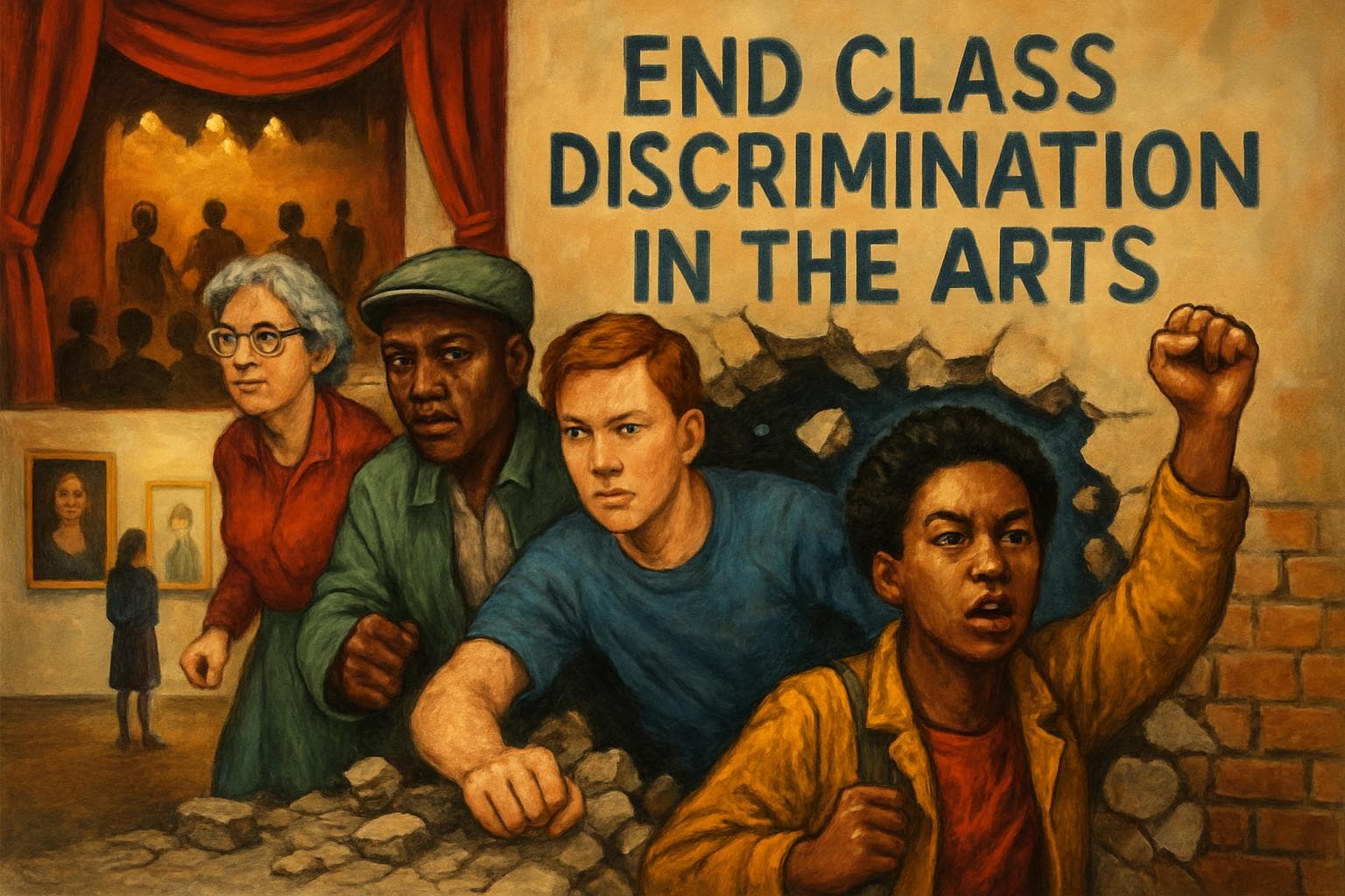 Diverse group breaking through barriers in art spaces