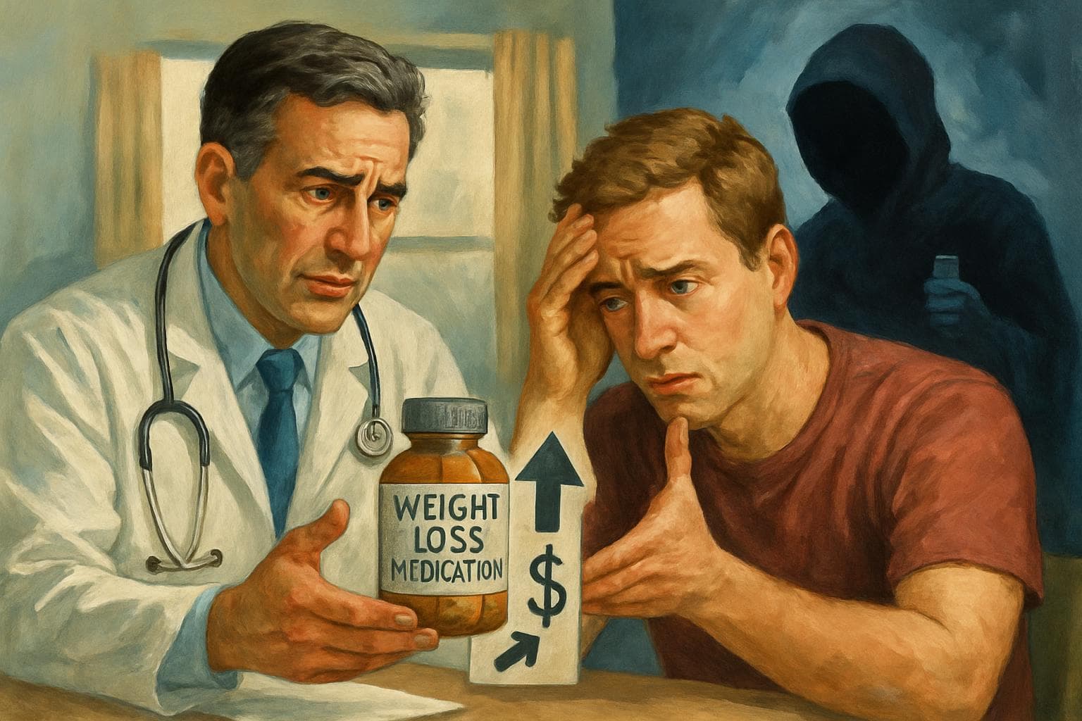 Doctor and patient discussing weight loss medication price