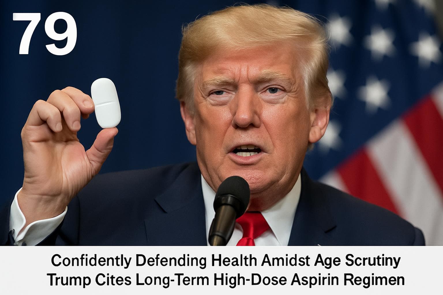 Donald Trump discussing his health and aspirin use