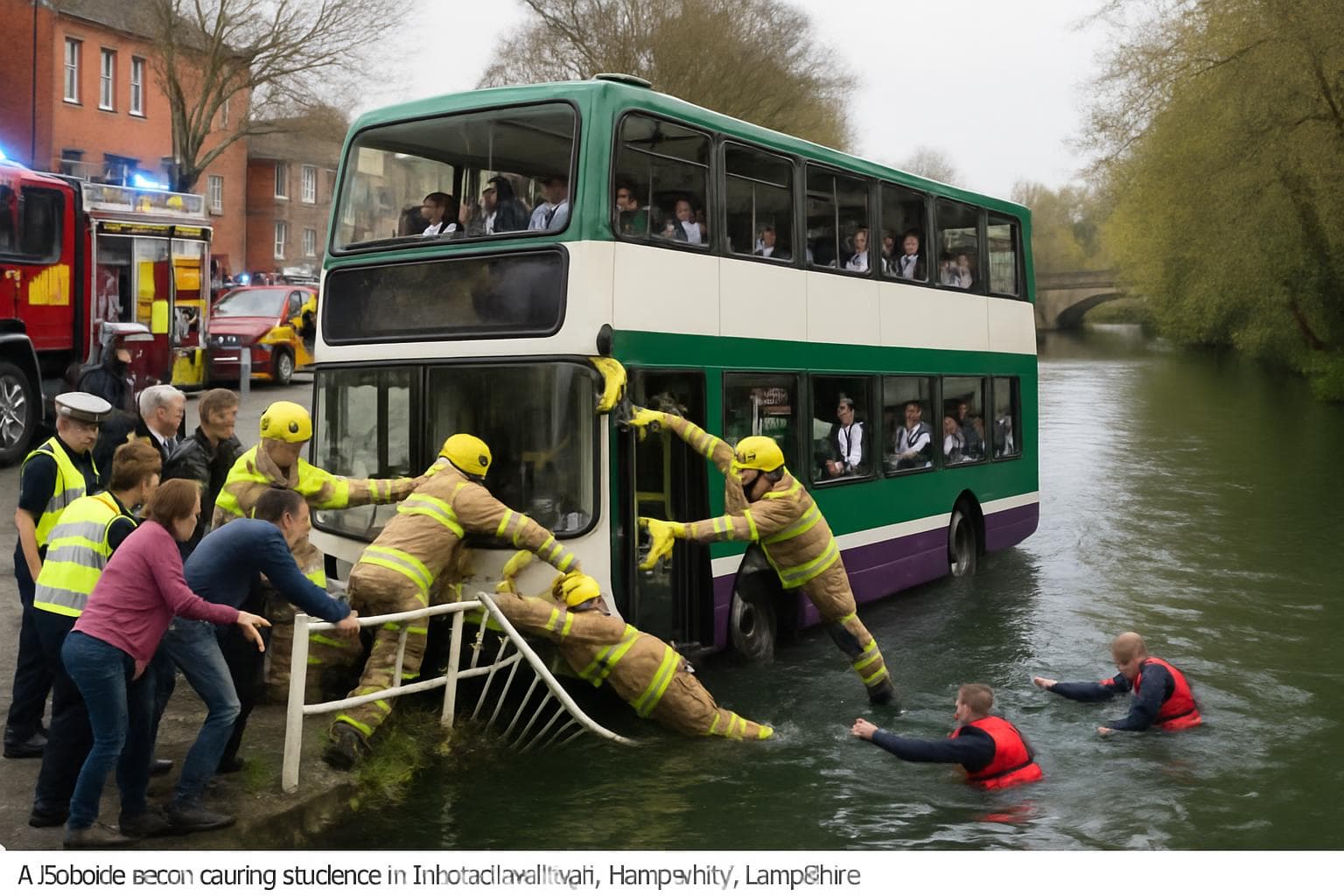 Double-decker bus crashed into the River Itchen in Eastleigh