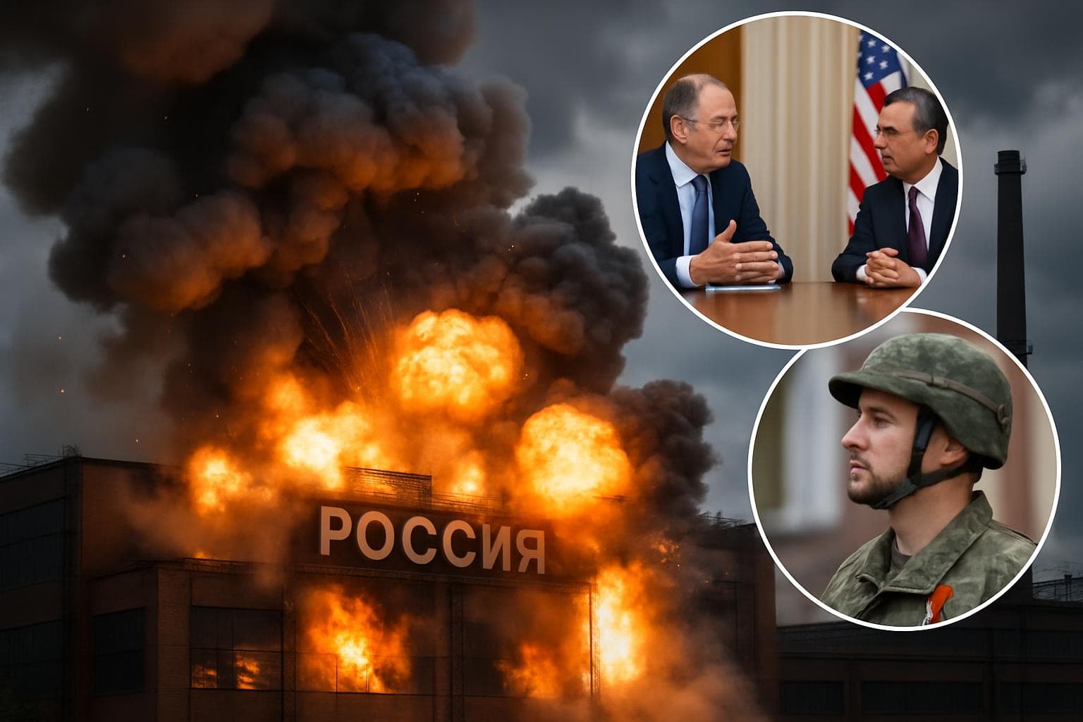 Drone strike causing explosions at Russian military plant