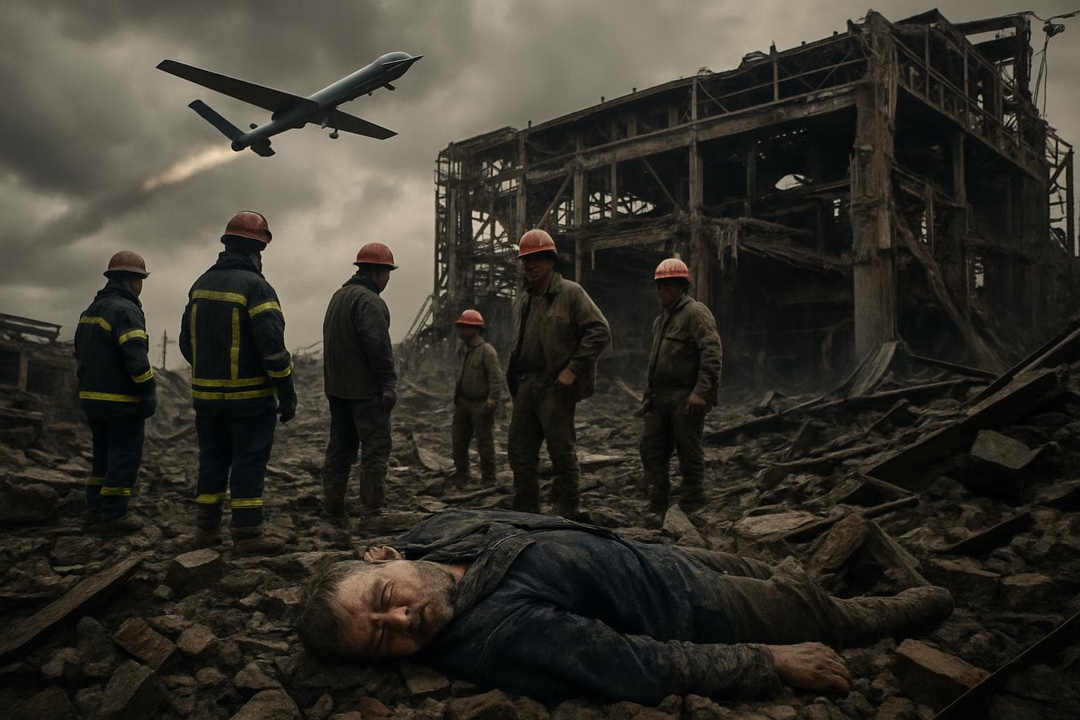 Drone strike aftermath in Dnipropetrovsk, Ukraine