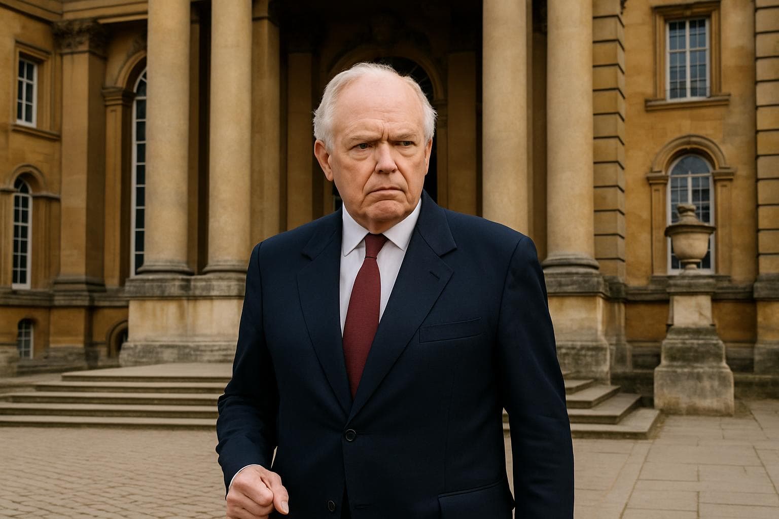 70-year-old Duke at Blenheim Palace entrance