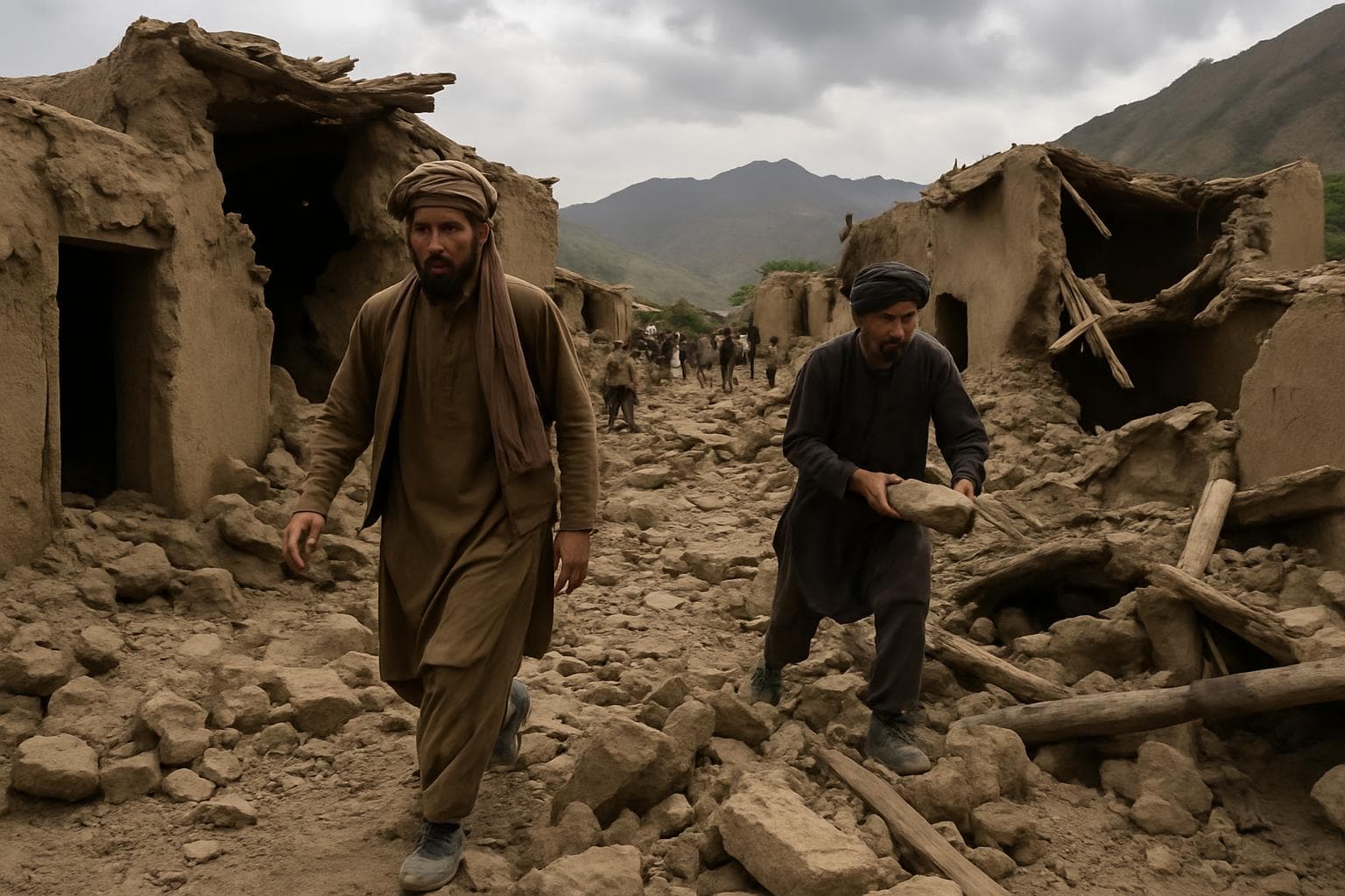 Rescue efforts in Kunar province after a 6.0 earthquake