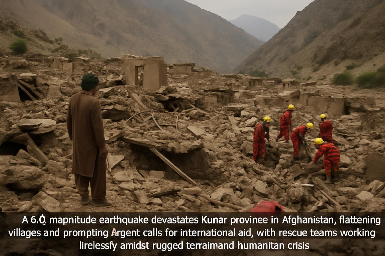 Rescue teams working in earthquake-hit Kunar, Afghanistan