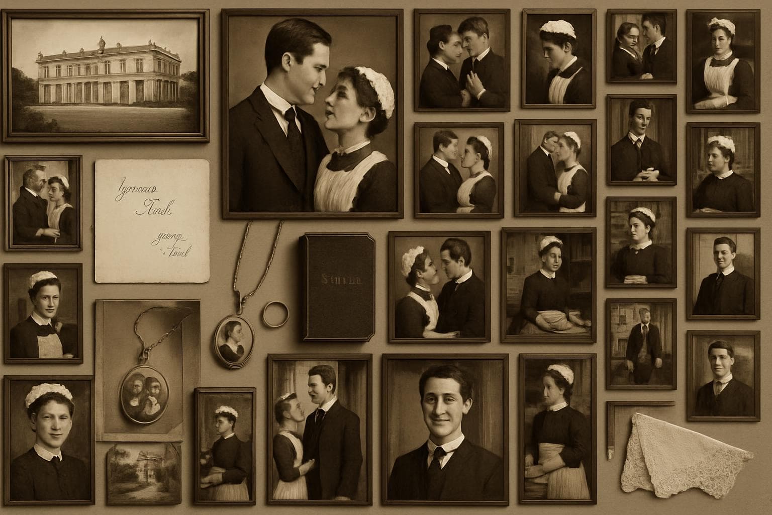 Edwardian valet and kitchen maid at Brodsworth Hall