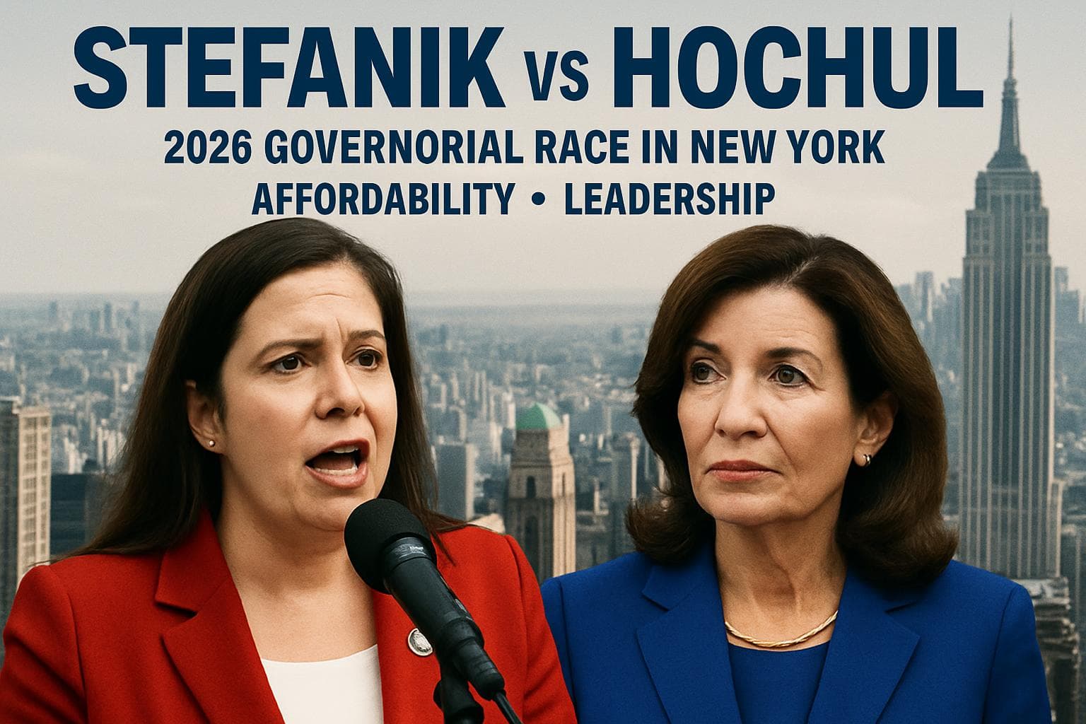 Elise Stefanik and Kathy Hochul in New York political race